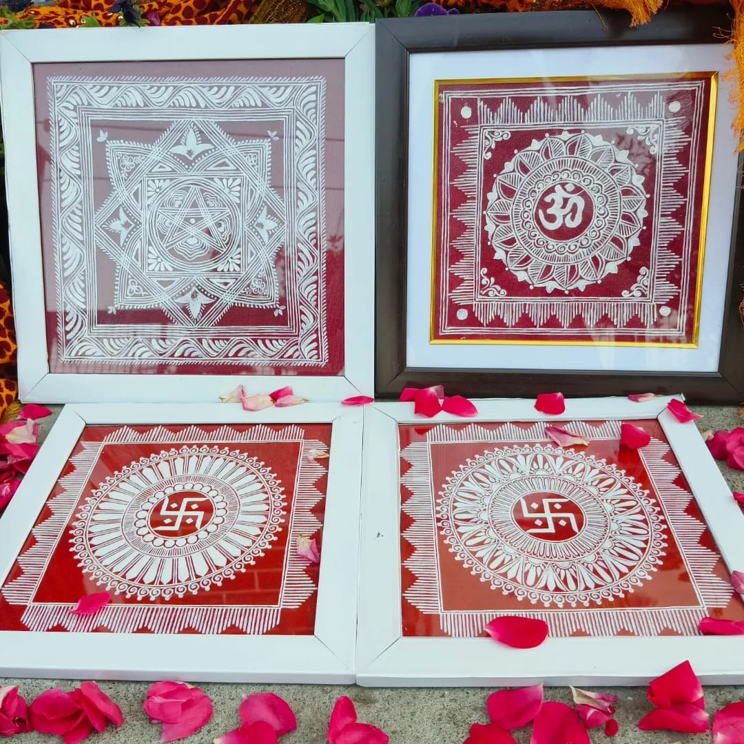 Traditional Indian Mandala Art Frames 10*10 inch each| any one