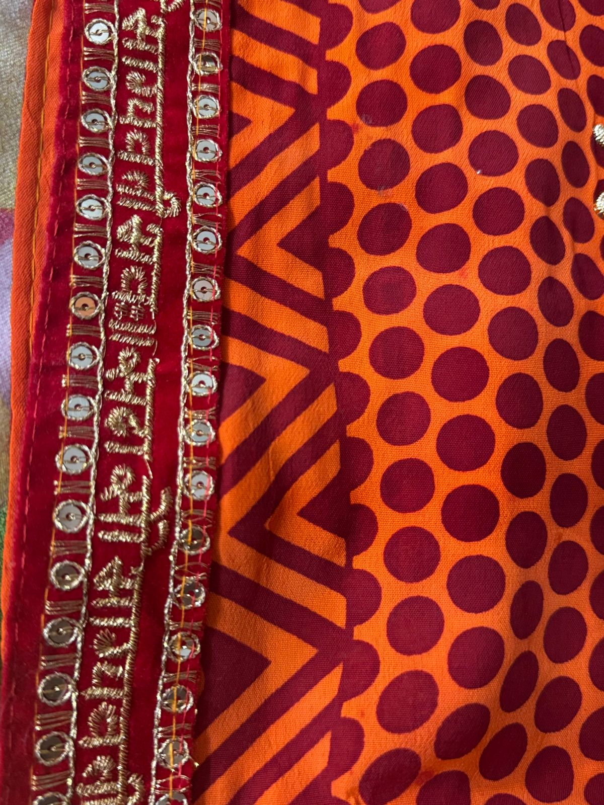 Traditional Kumauni Pichoda/Pichora | Saubhagyavati with Lace |Maroon pichoda with lace