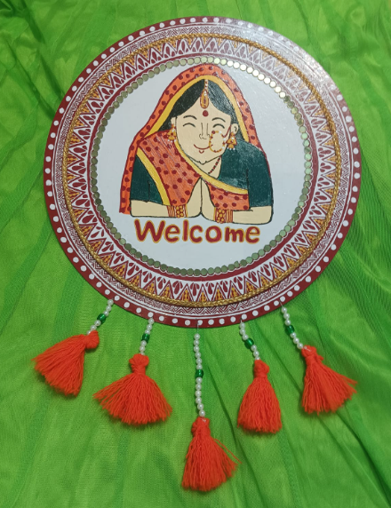 Handmade Welcome Wall Hanging | thick mdfbase 12 inches