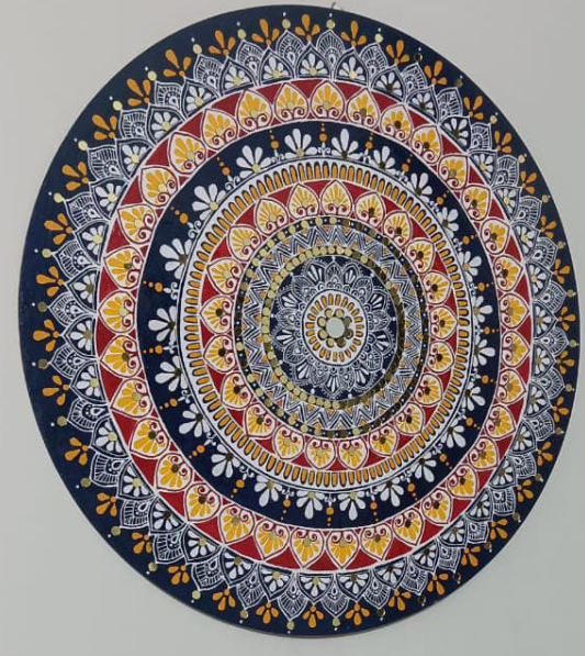 Hand-painted Mandala Wall Art |18 inches