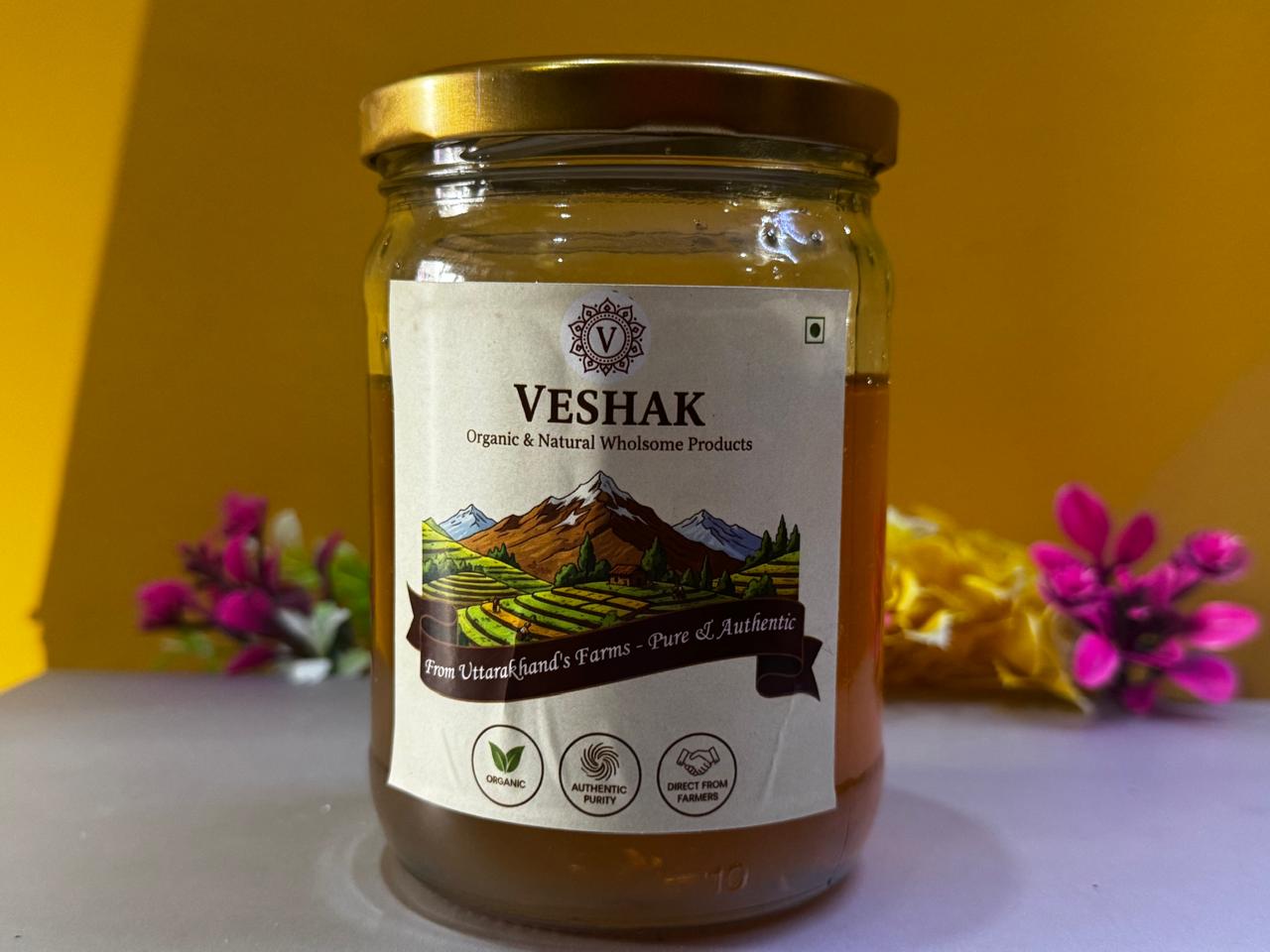 Veshak Litchi Honey – Pure Himalayan Honey from Uttarakhand | Naturally Sweet & Nutrient-Rich