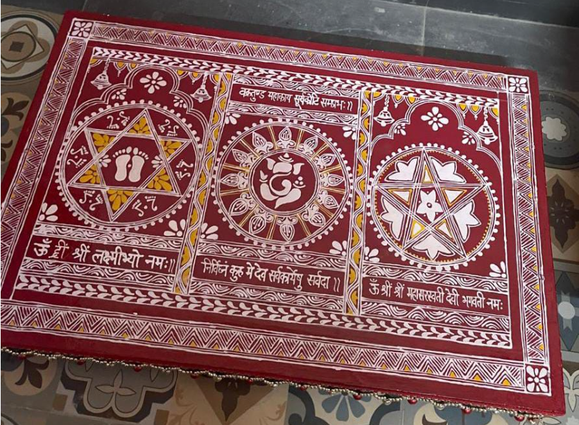 Traditional Handmade Puja Chowki
