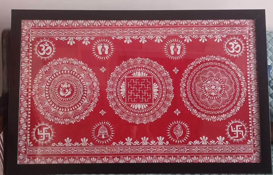 Traditional Indian Sacred Art Frame| 36*24 inch
