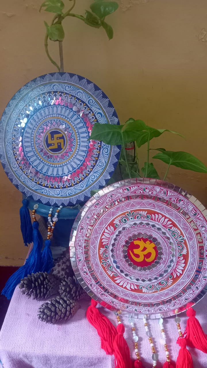 Decorative Mandala Wall Plates | Hand-Painted Decorative Wall Plates (Set of 2)