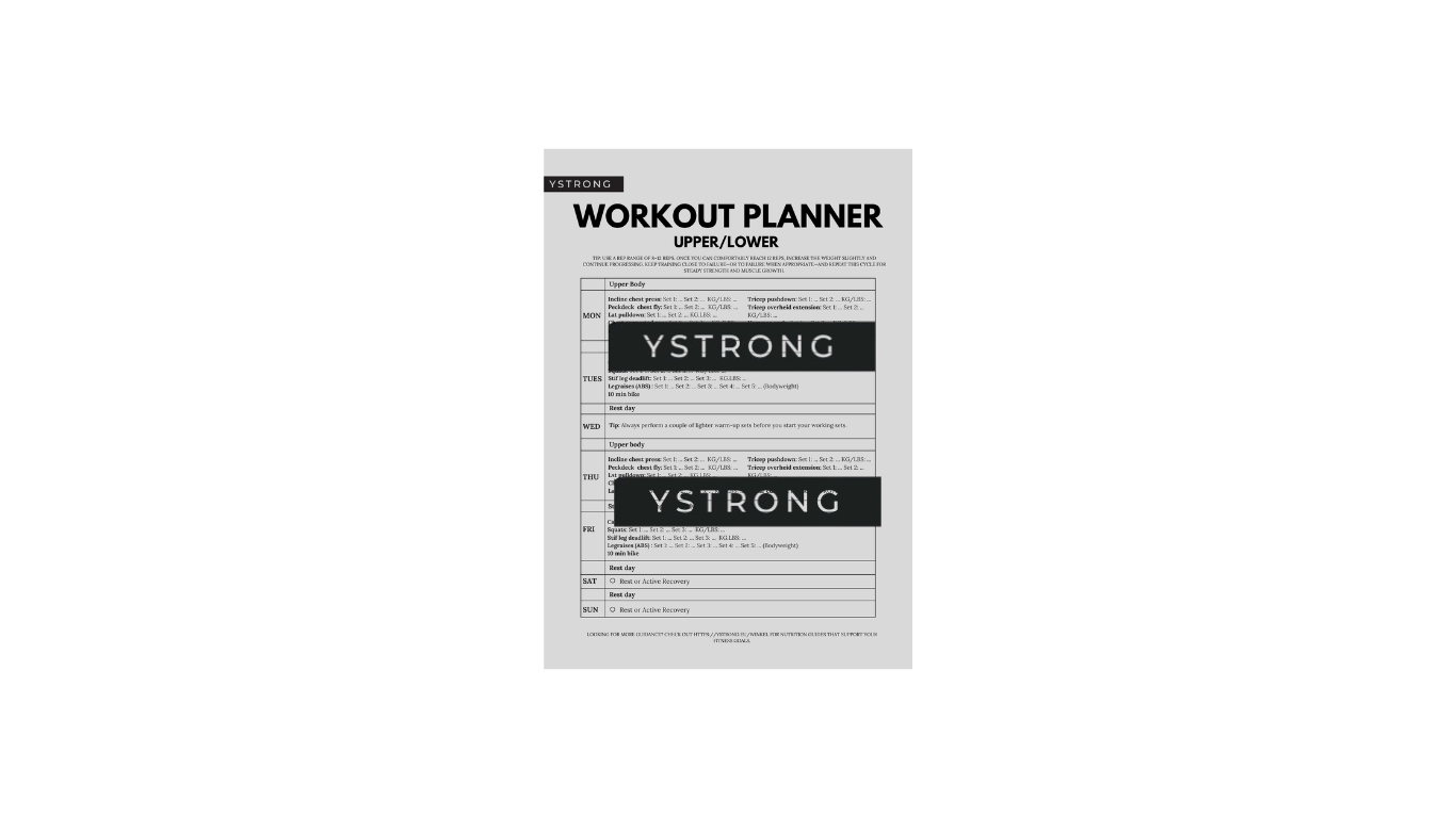 Upper/Lower Training Plan