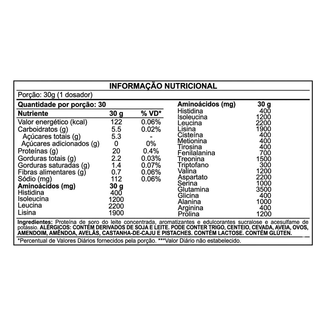 Whey Protein Concentrado (900g) Dux Nutrition -  Sabor Chocolate Branco