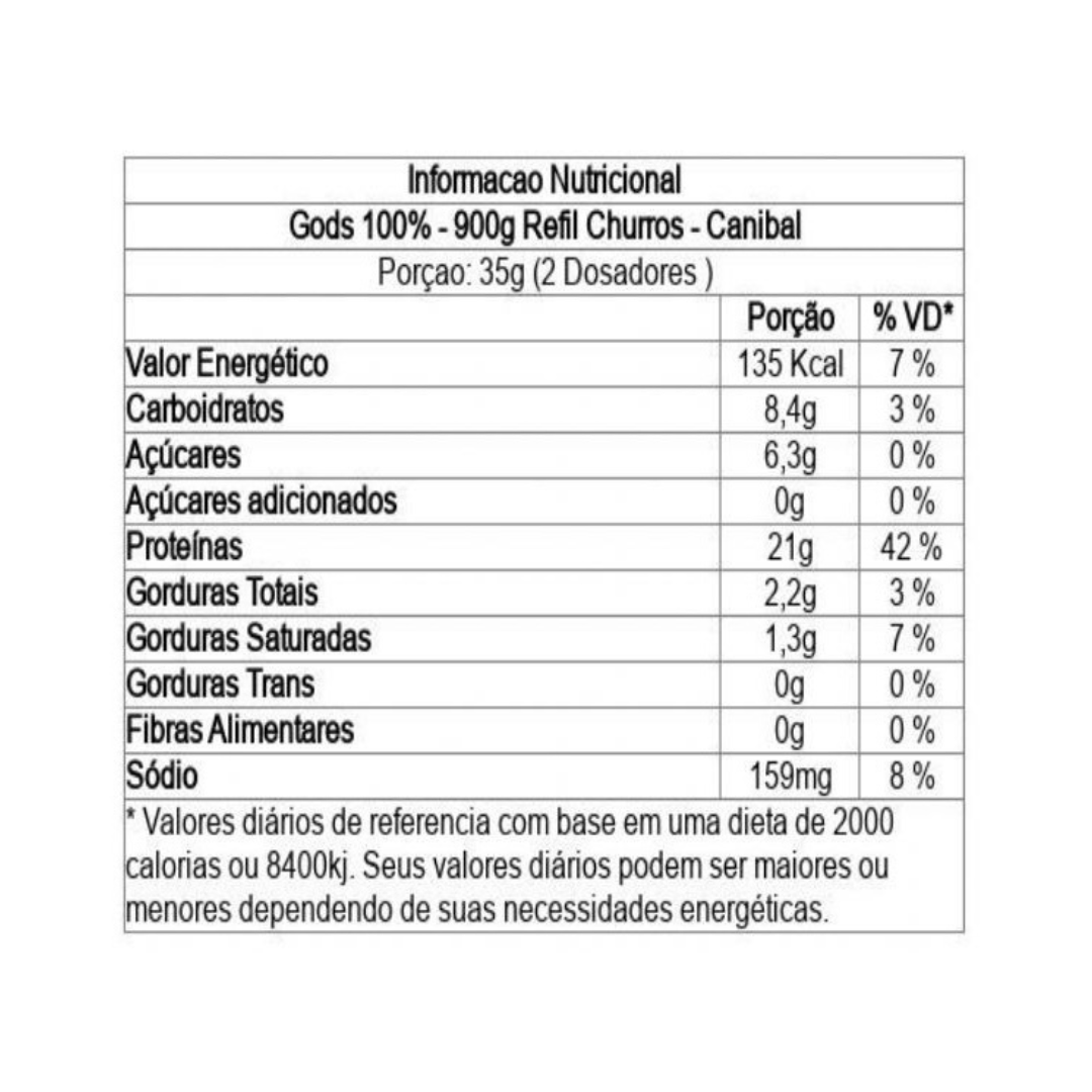 Sachê Gods 100% Whey (900g) Canibal Inc - Sabor Churros