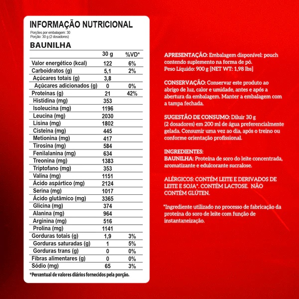 Whey 100% Pure (900g) Integralmedica - Sabor Baunilha