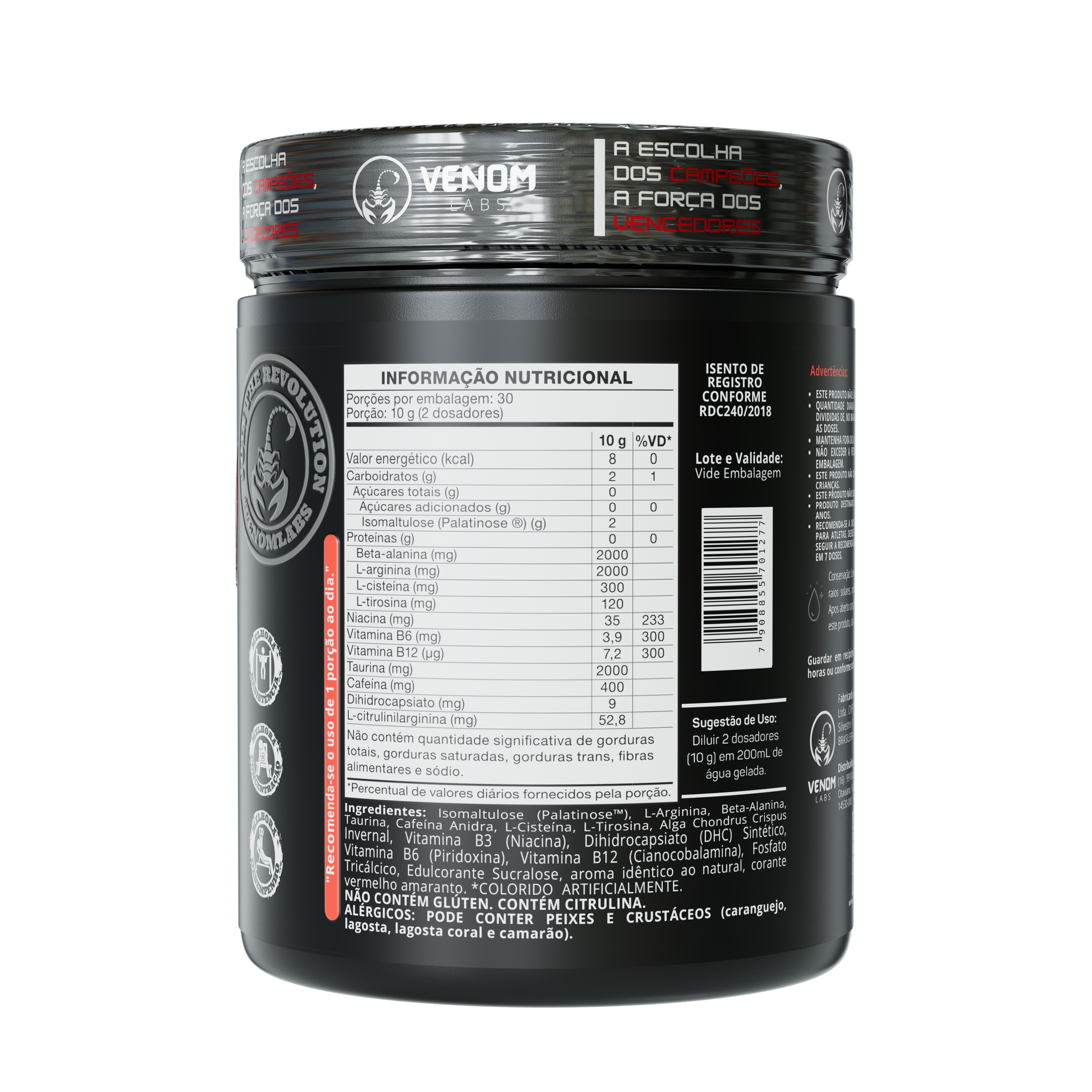 Pré-treino Scorpion (300g) Venom Labs - Sabor Frutas Vermelhas