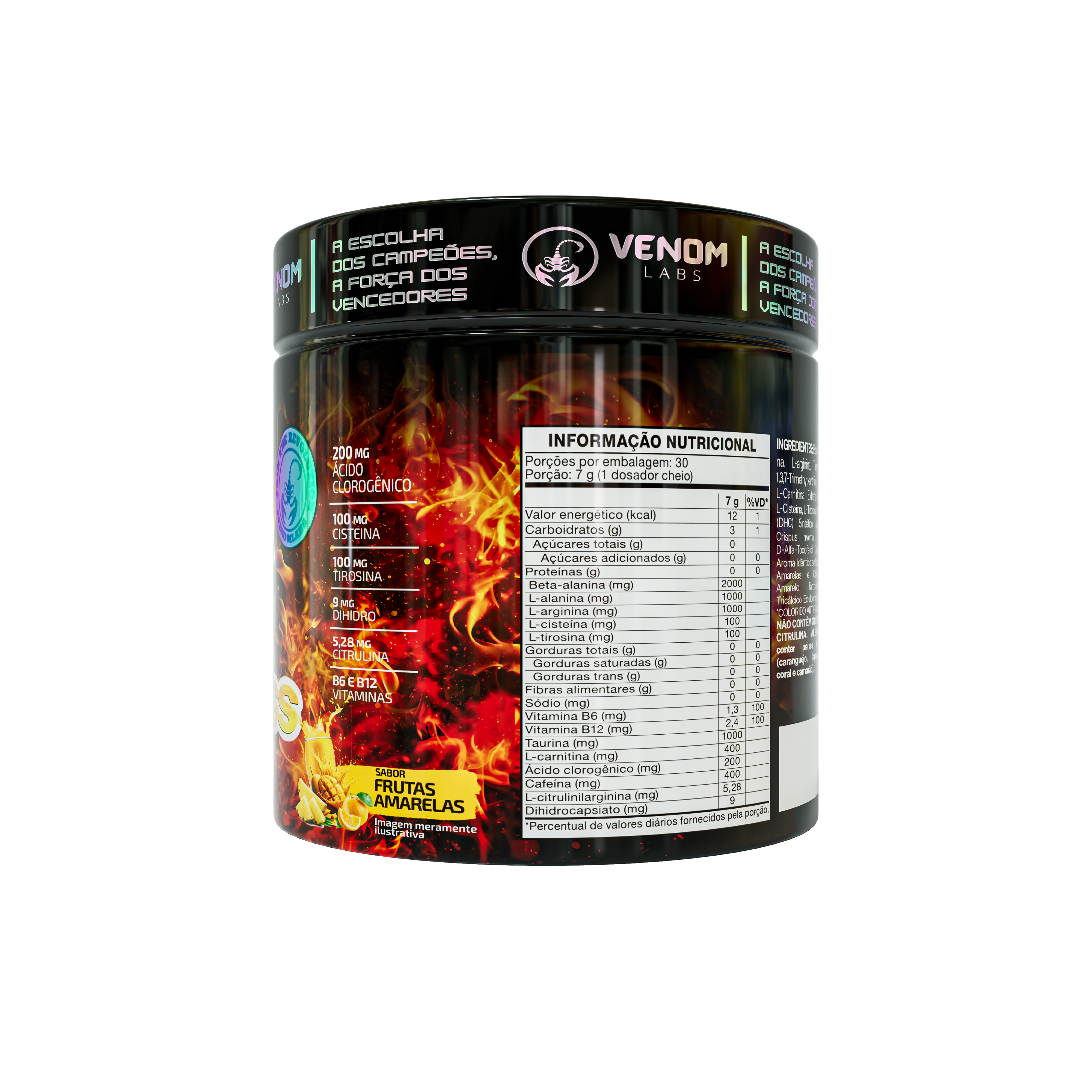 Pré-treino Madness (210g) Venom Labs - Sabor Frutas Amarelas