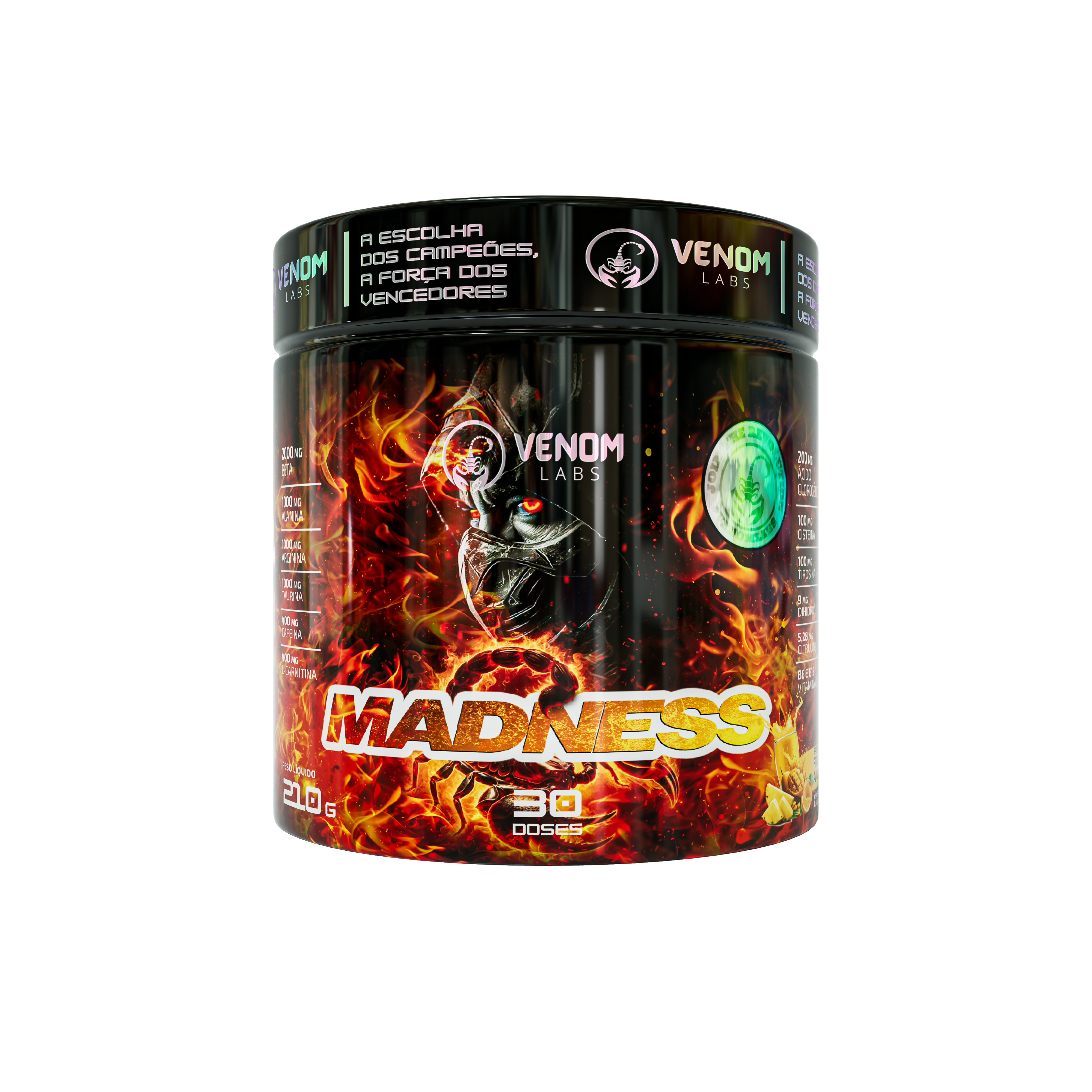 Pré-treino Madness (210g) Venom Labs - Sabor Pink Limonade