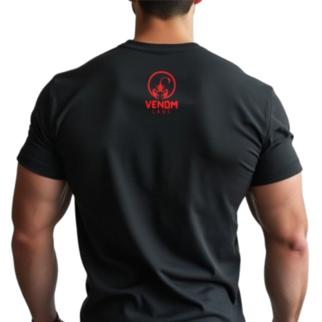 Camiseta Dry Fit Venom Labs - Cor Preta Emborrachada