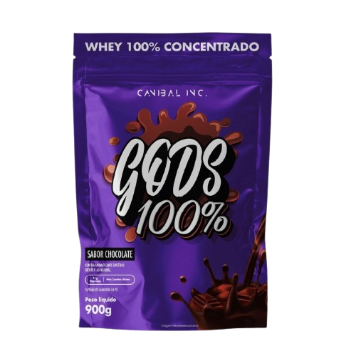 Sachê Gods 100% Whey (900g) Canibal Inc - Sabor chocolate