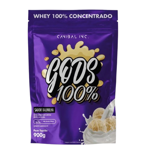 Sachê Gods 100% Whey (900g) Canibal Inc - Sabor Baunilha