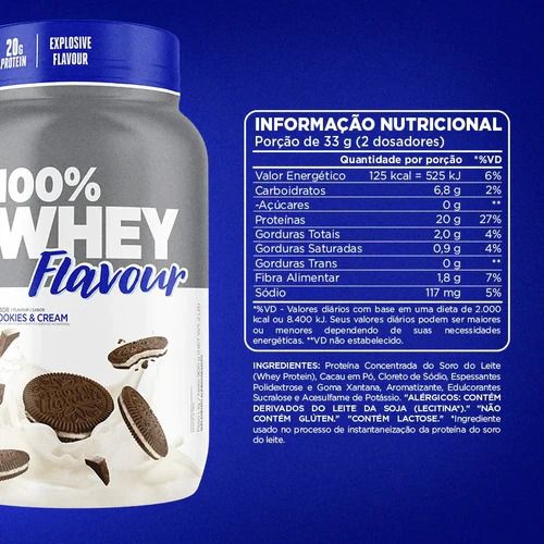 100% Whey Flavour (900g) Atlhetica Nutrition - Sabor Cookies and Cream