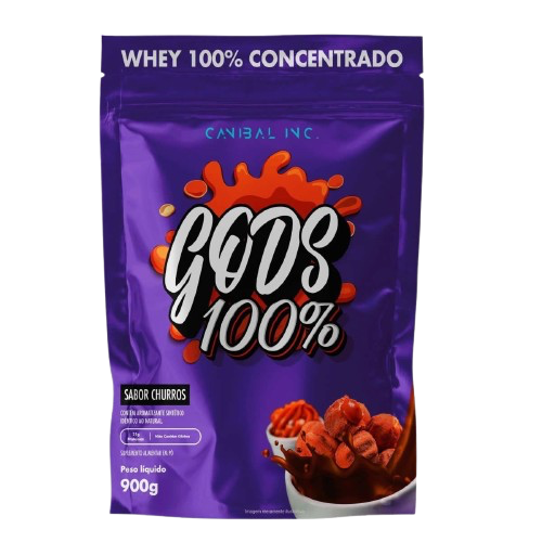 Sachê Gods 100% Whey (900g) Canibal Inc - Sabor Churros