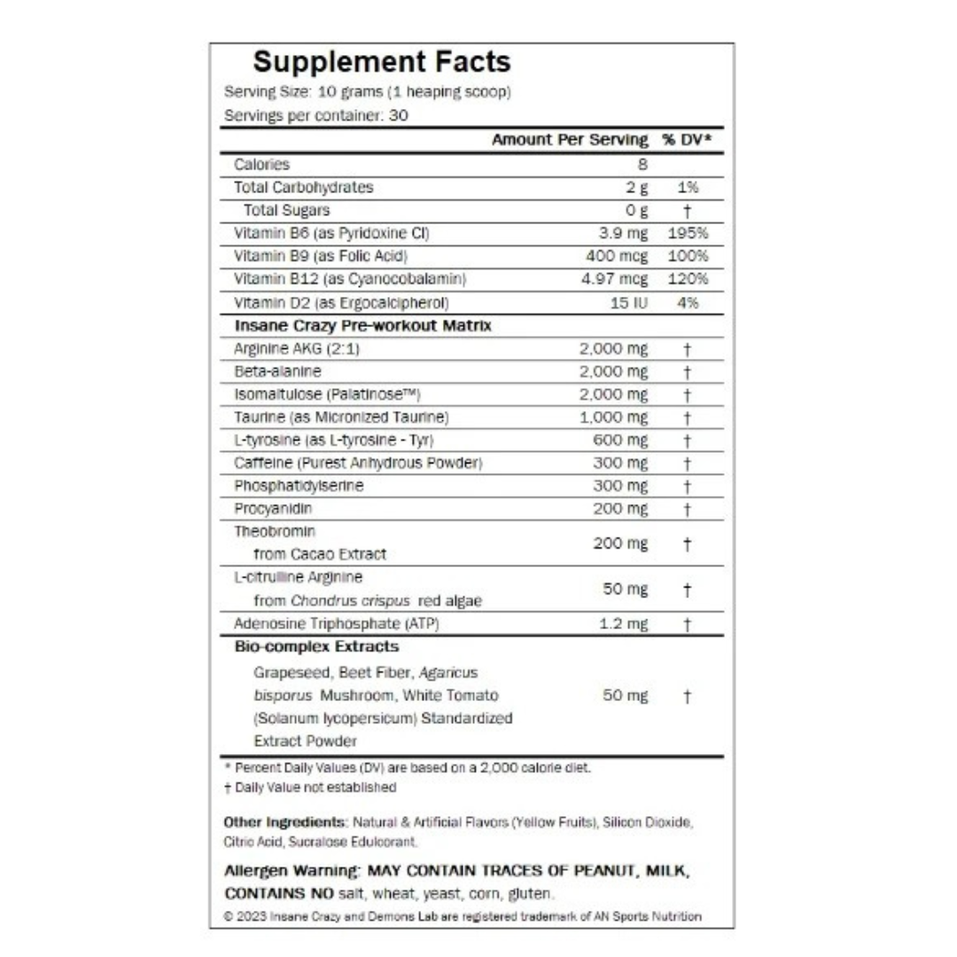 Pré-treino Crazy Clown (300g) Demons Lab - Sabor Yellow Blood