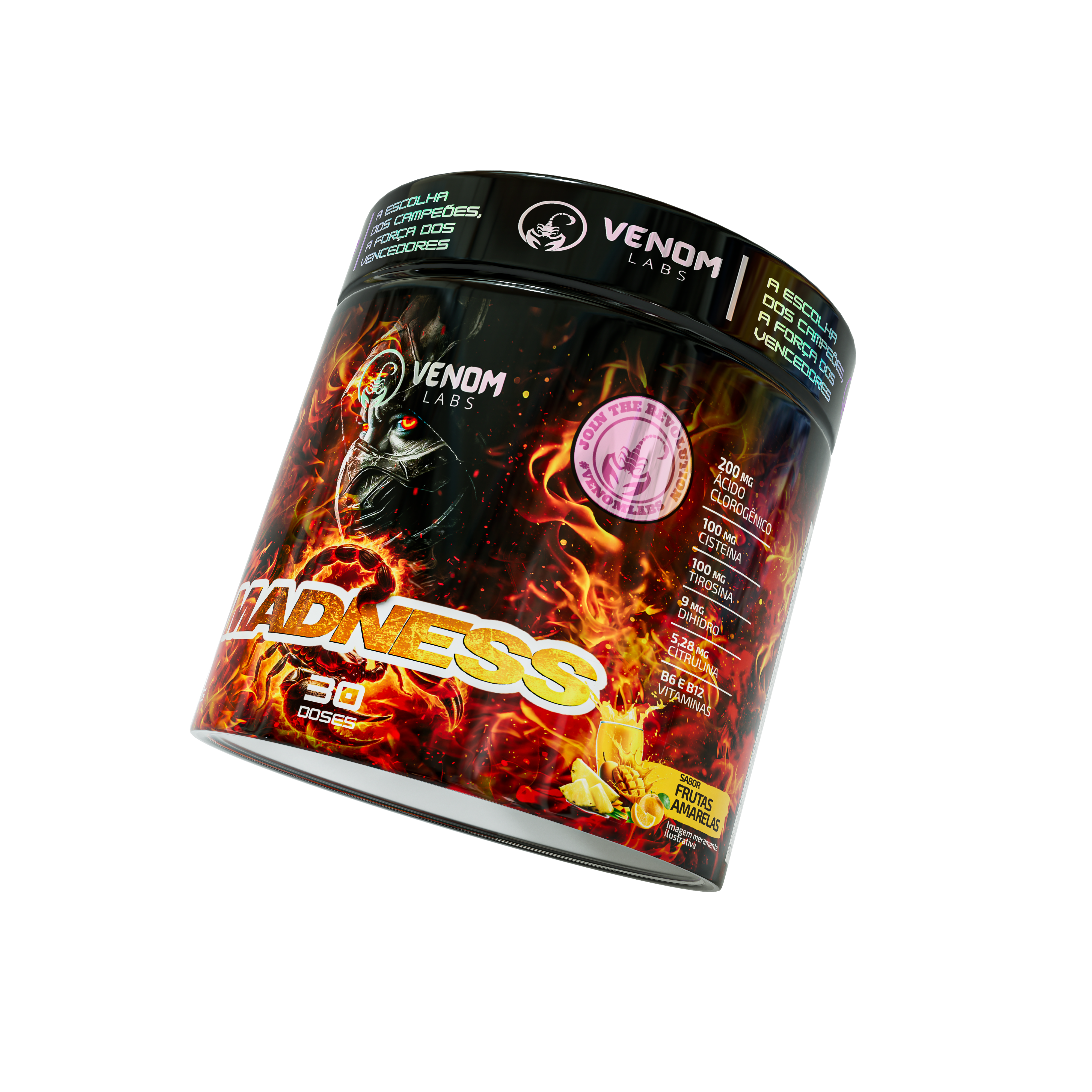 Pré-treino Madness (210g) Venom Labs - Sabor Frutas Amarelas
