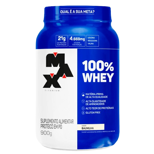100% Whey ( 900g) Max Titanium - Sabor Baunilha