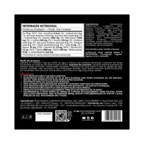 Sachê Pré-treino Scorpion (10g) Venom Labs - Sabor Tutti Fruit