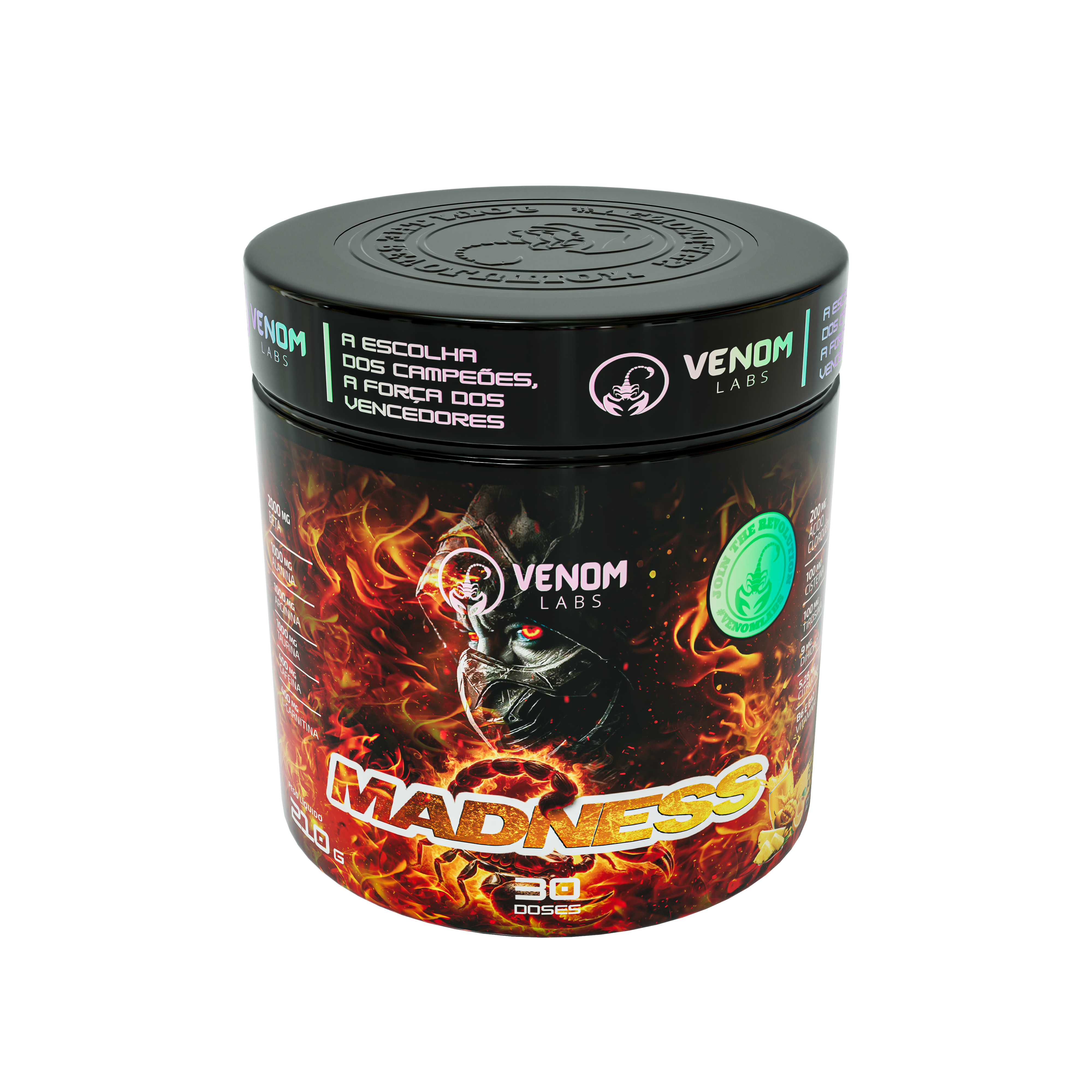 Pré-treino Madness (210g) Venom Labs - Sabor Pink Limonade