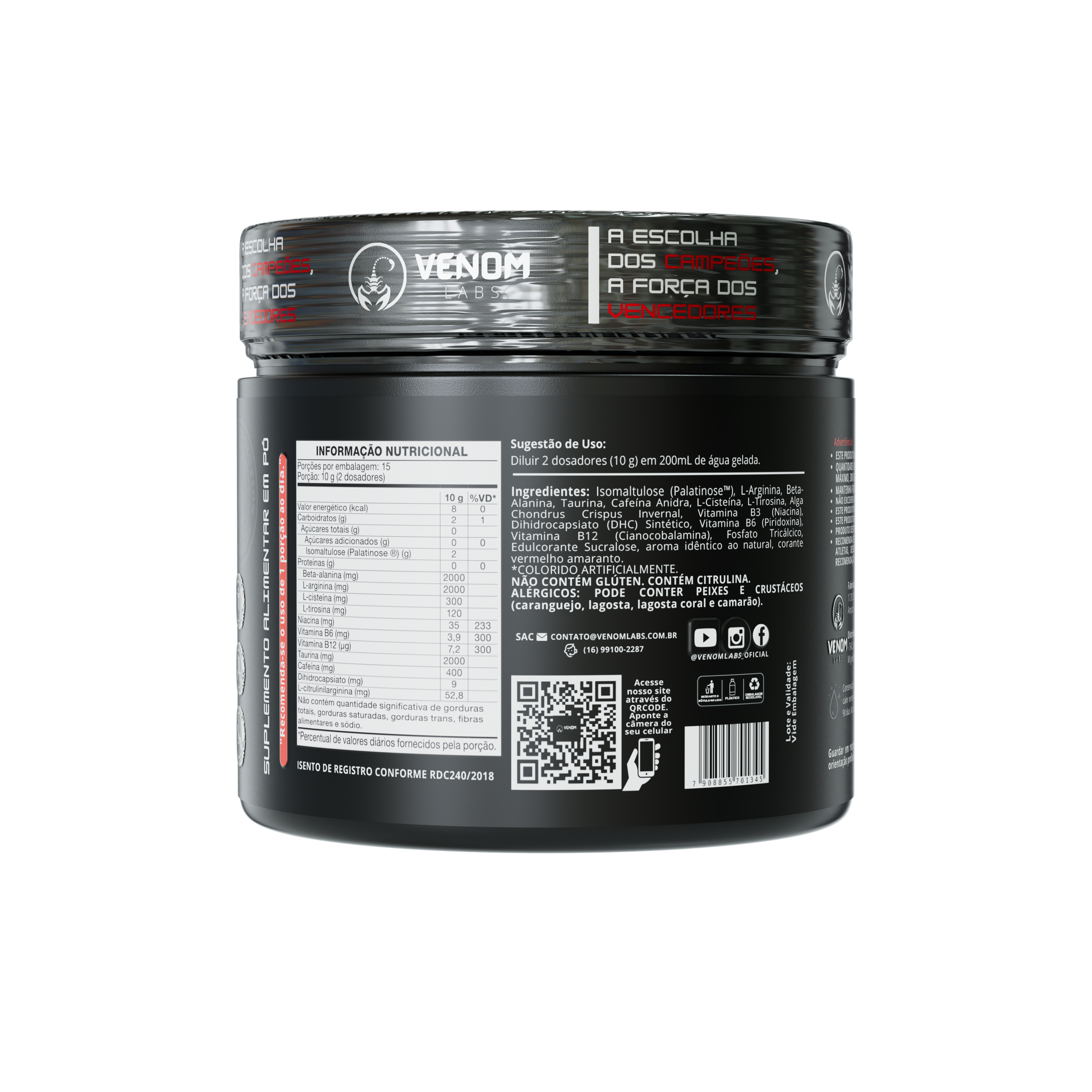 Pré-treino Scorpion (150g) Venom Labs - Sabor Tutti Fruit