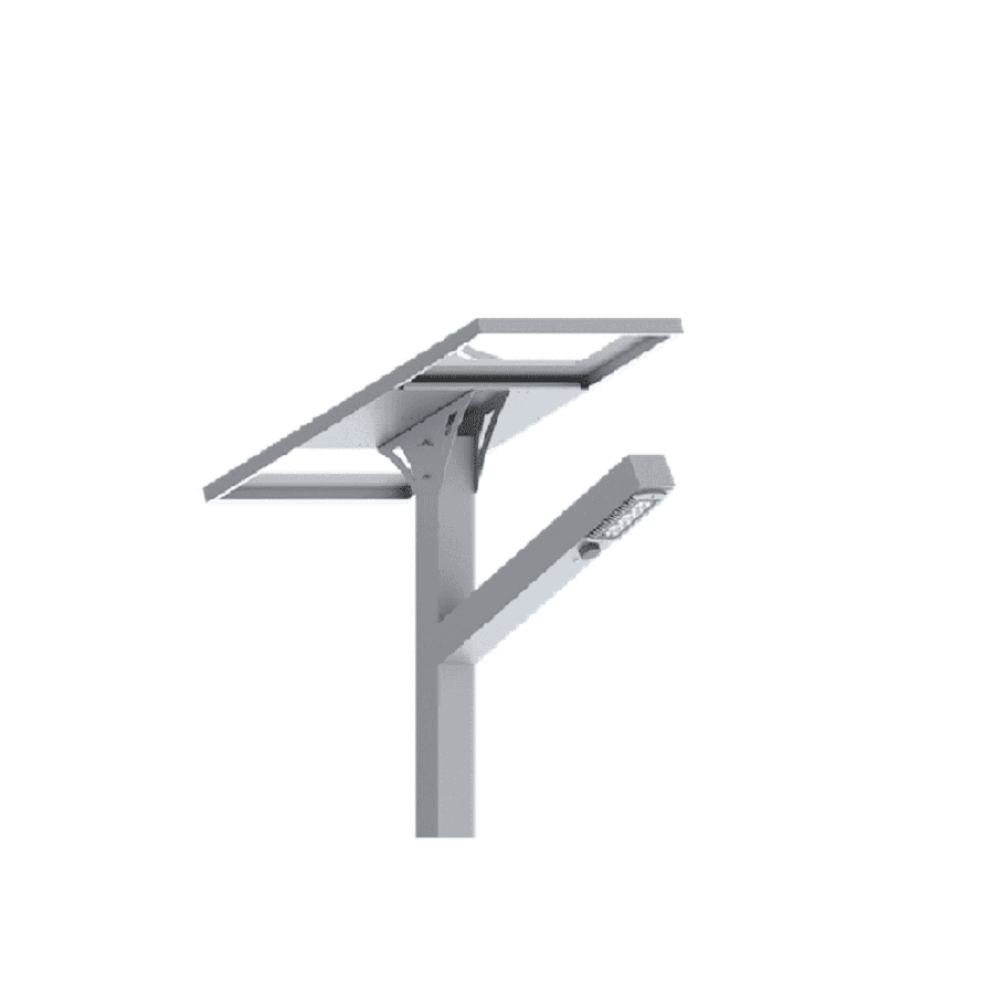 All In Two Solar Road and Street Luminaire With 4 mt Aluminum Pole 40W/6000 lm