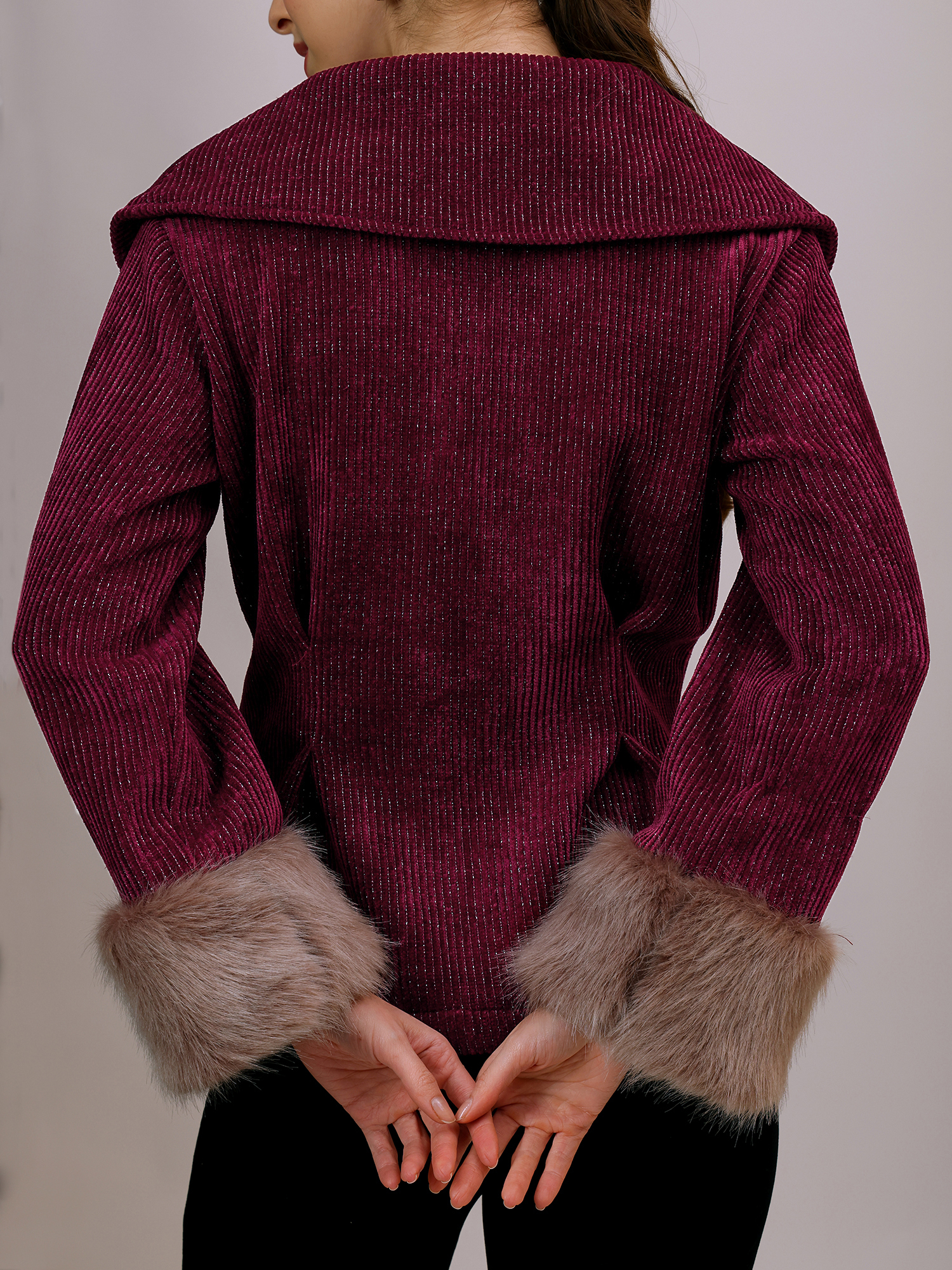 Plush Oversized Collar Jacket