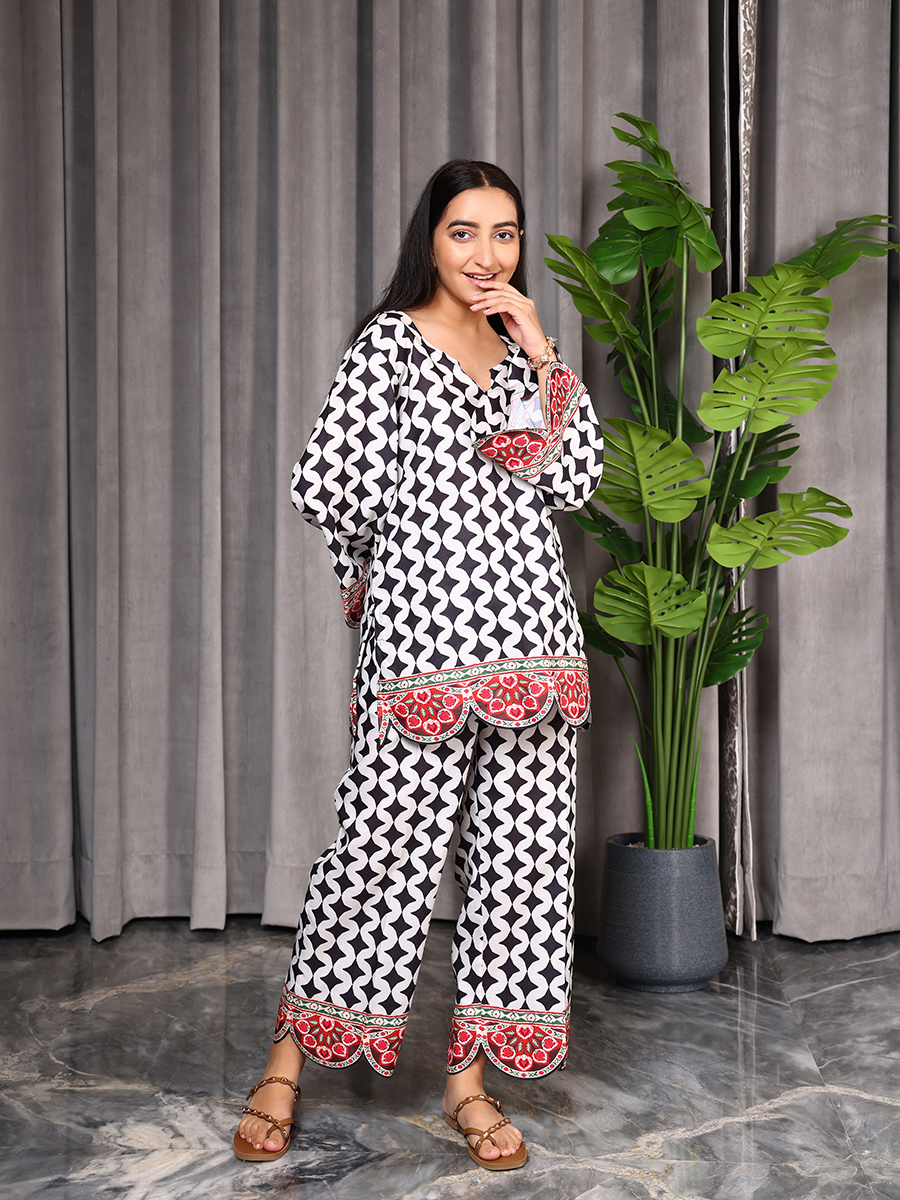 Black Print Kurta Co-ord Set