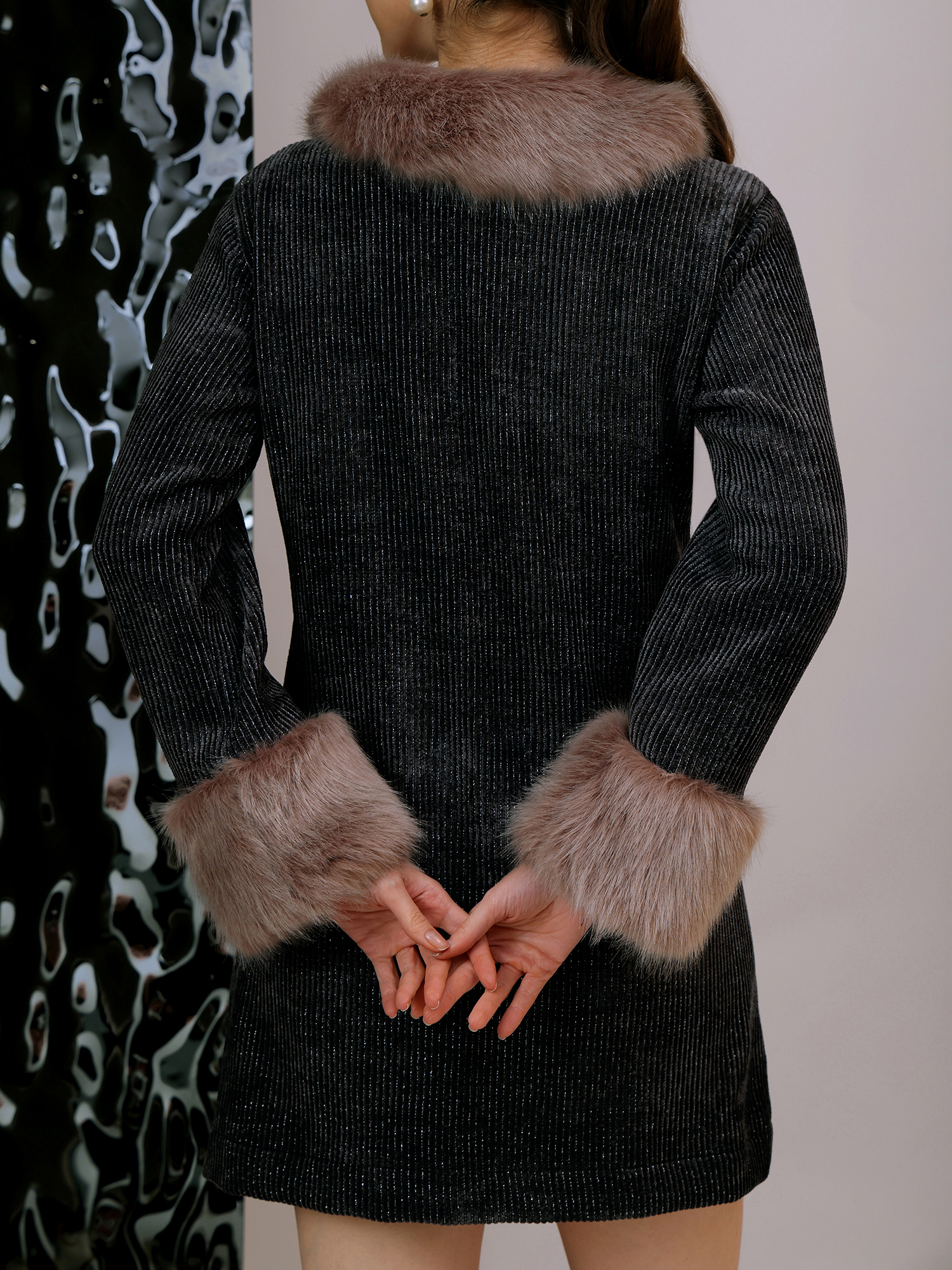 Plush Winter Coat Dress