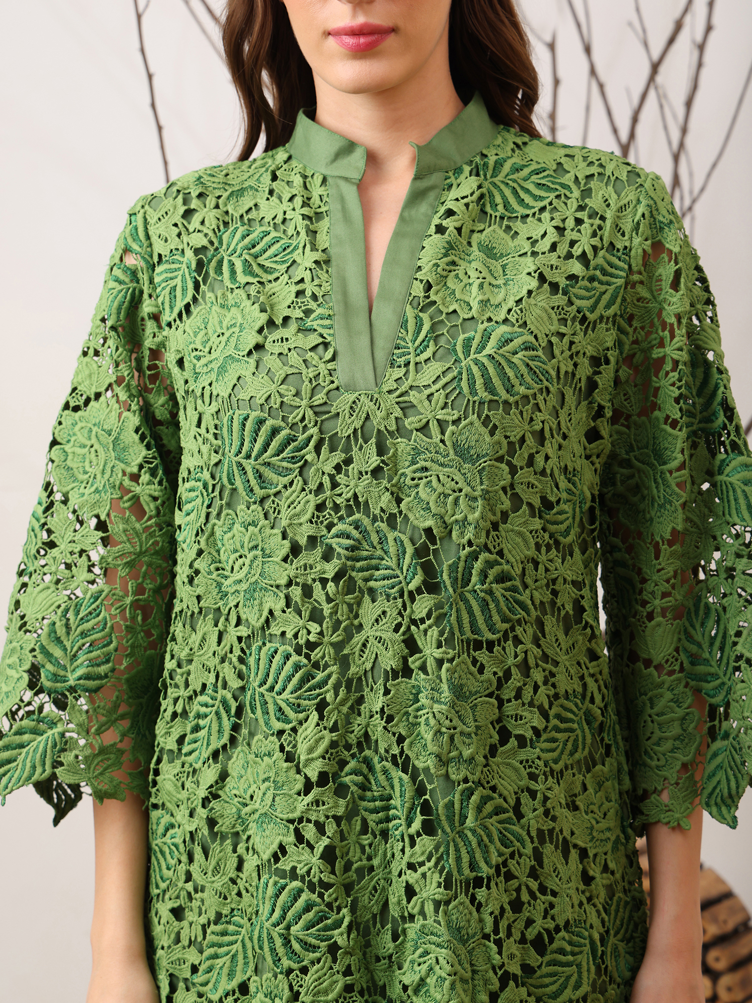 Green Lace Maxi Dress