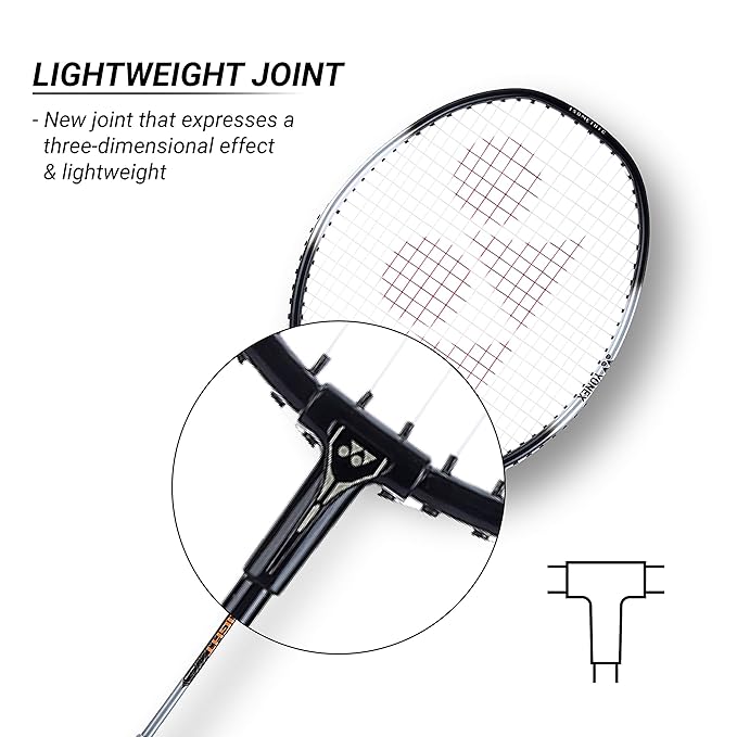 Yonex ZR 100 Light Aluminium Badminton Racquet with Full Cover | Made in India (Black, Pack of 1)