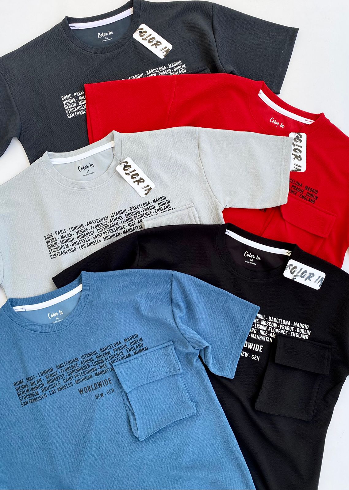 Casual Pocket Printed T-Shirts