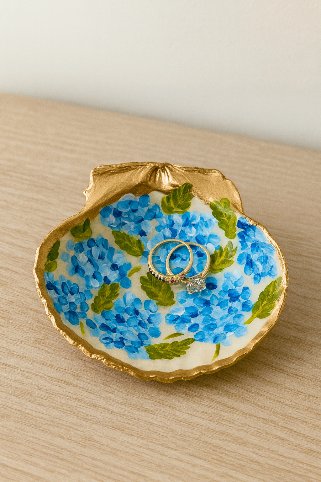 Hand-painted Hydrangea Trinket Dish