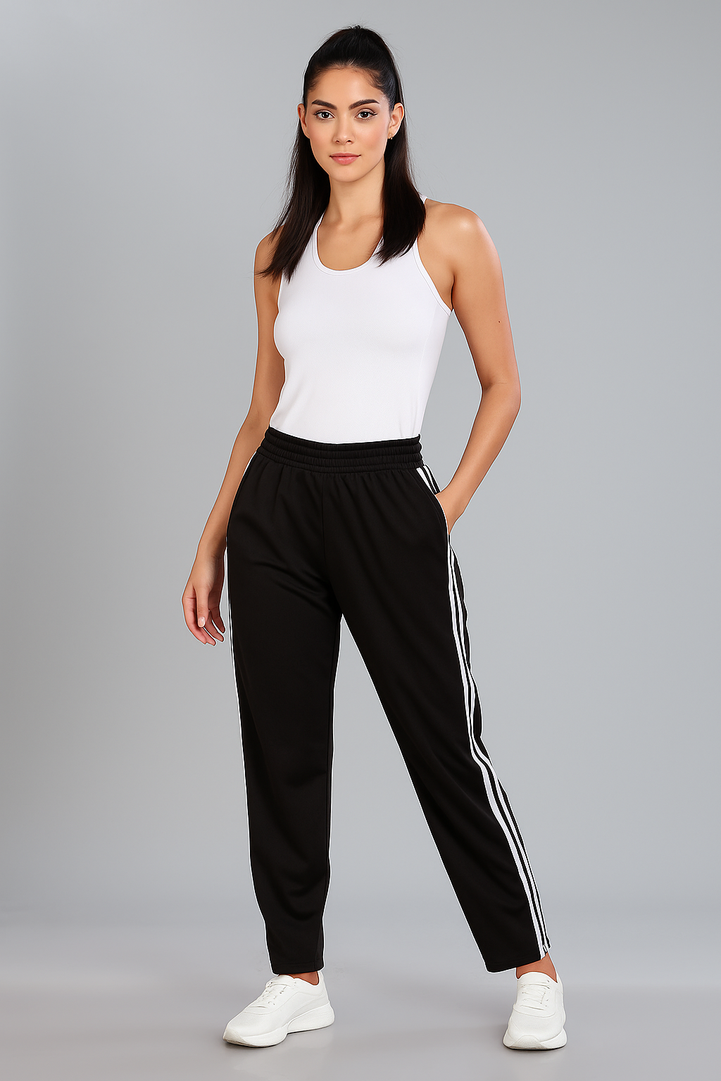 Zinossi Women's Athletic Track Pants - Arctic Black