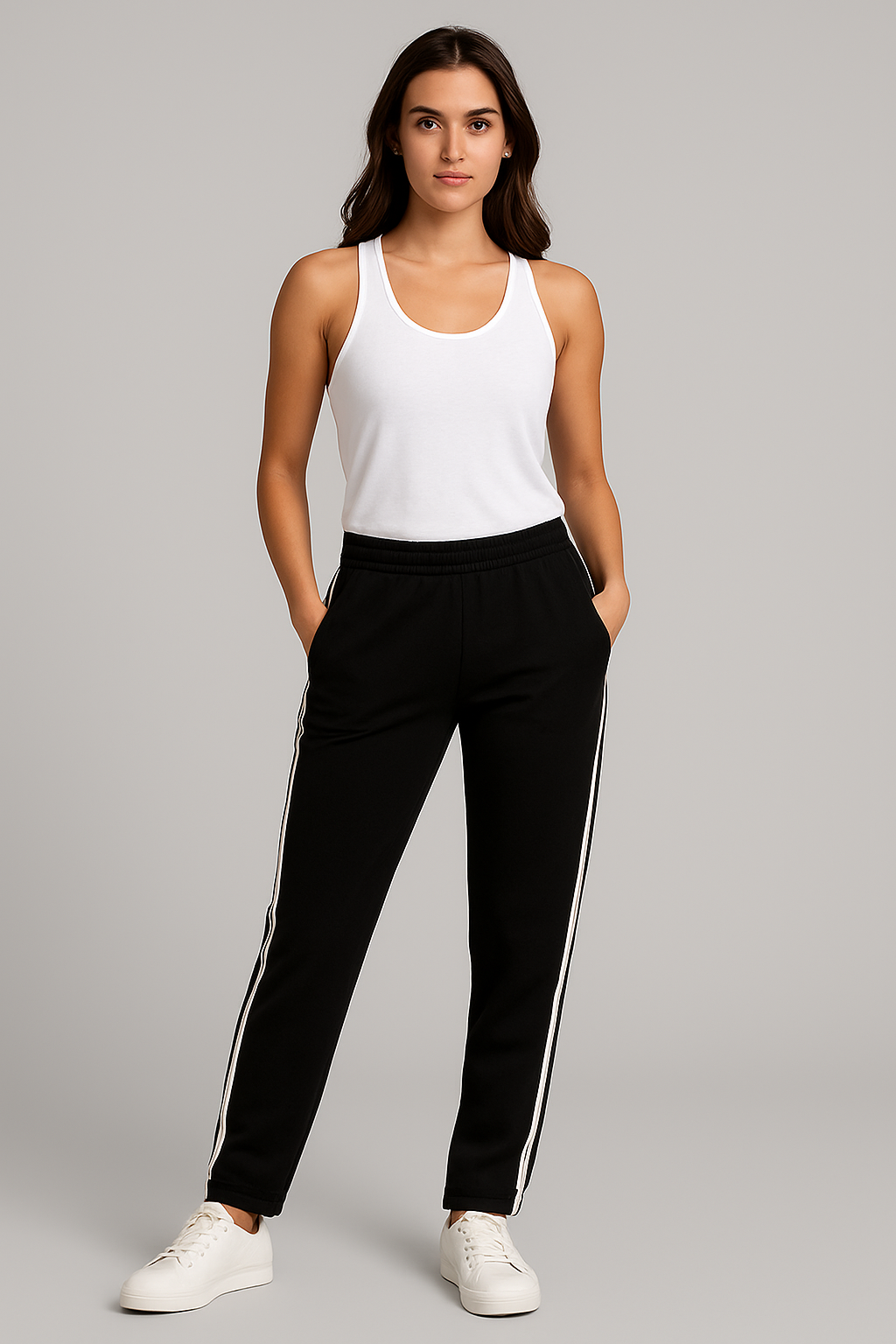 Zinossi Women's Athletic Track Pants - Arctic Black