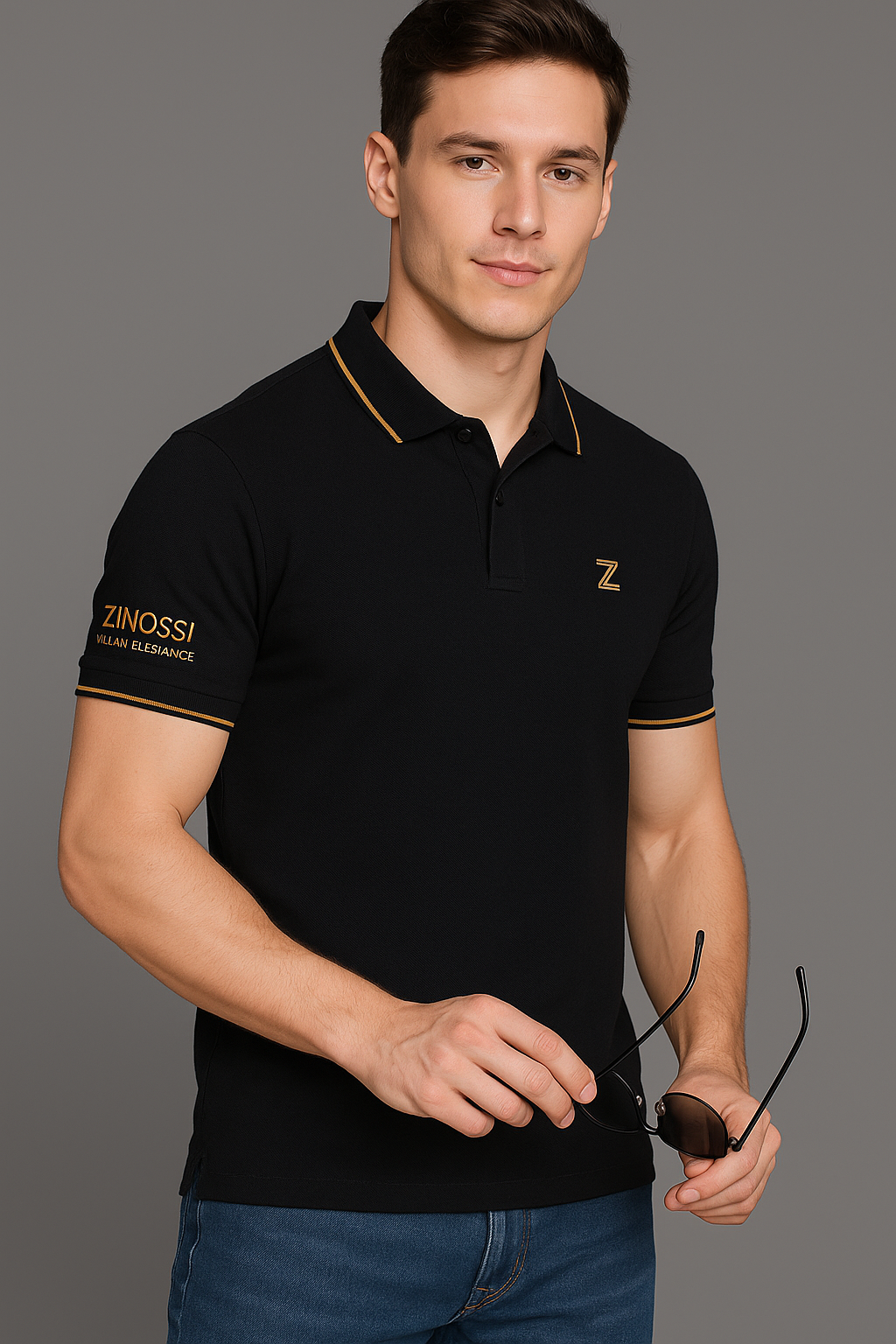 Zinossi Black Polo T-Shirt