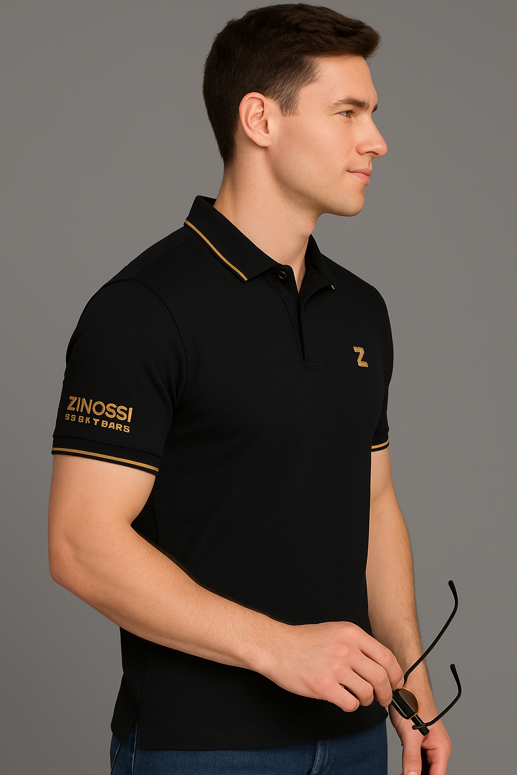 Zinossi Black Polo T-Shirt
