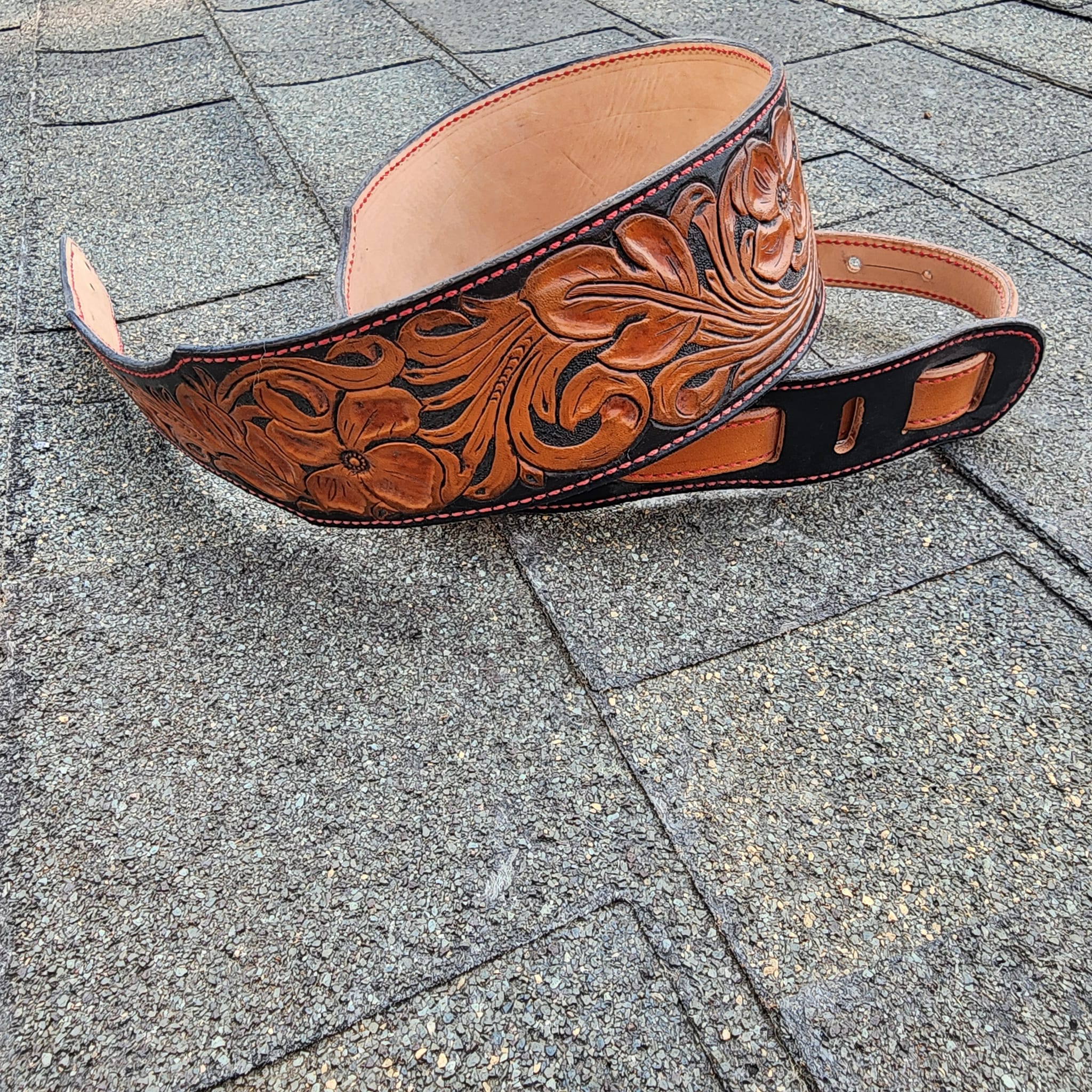 Custom Tooled Leather Guitar Strap