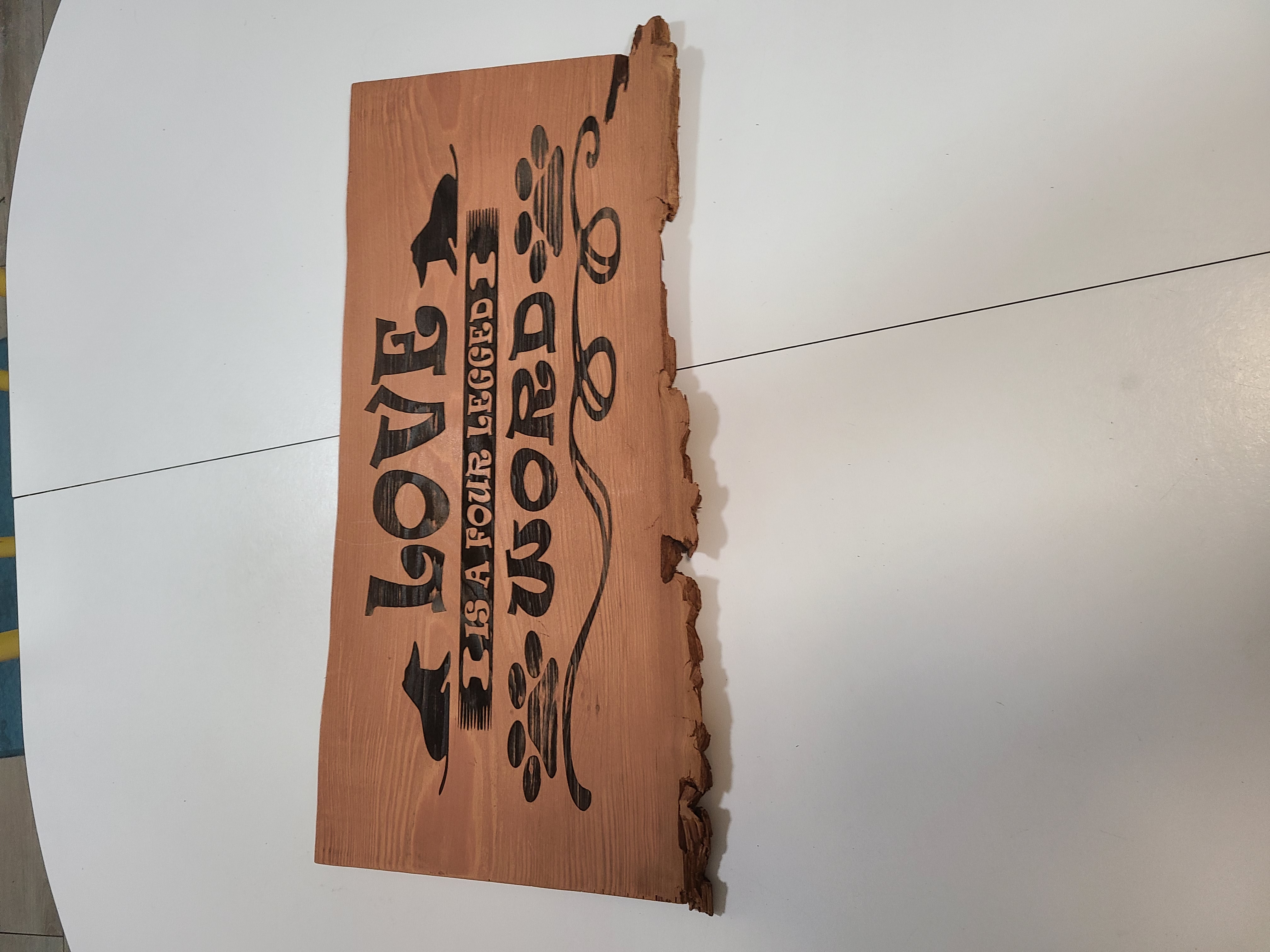 Laser Engraved Redwood sign