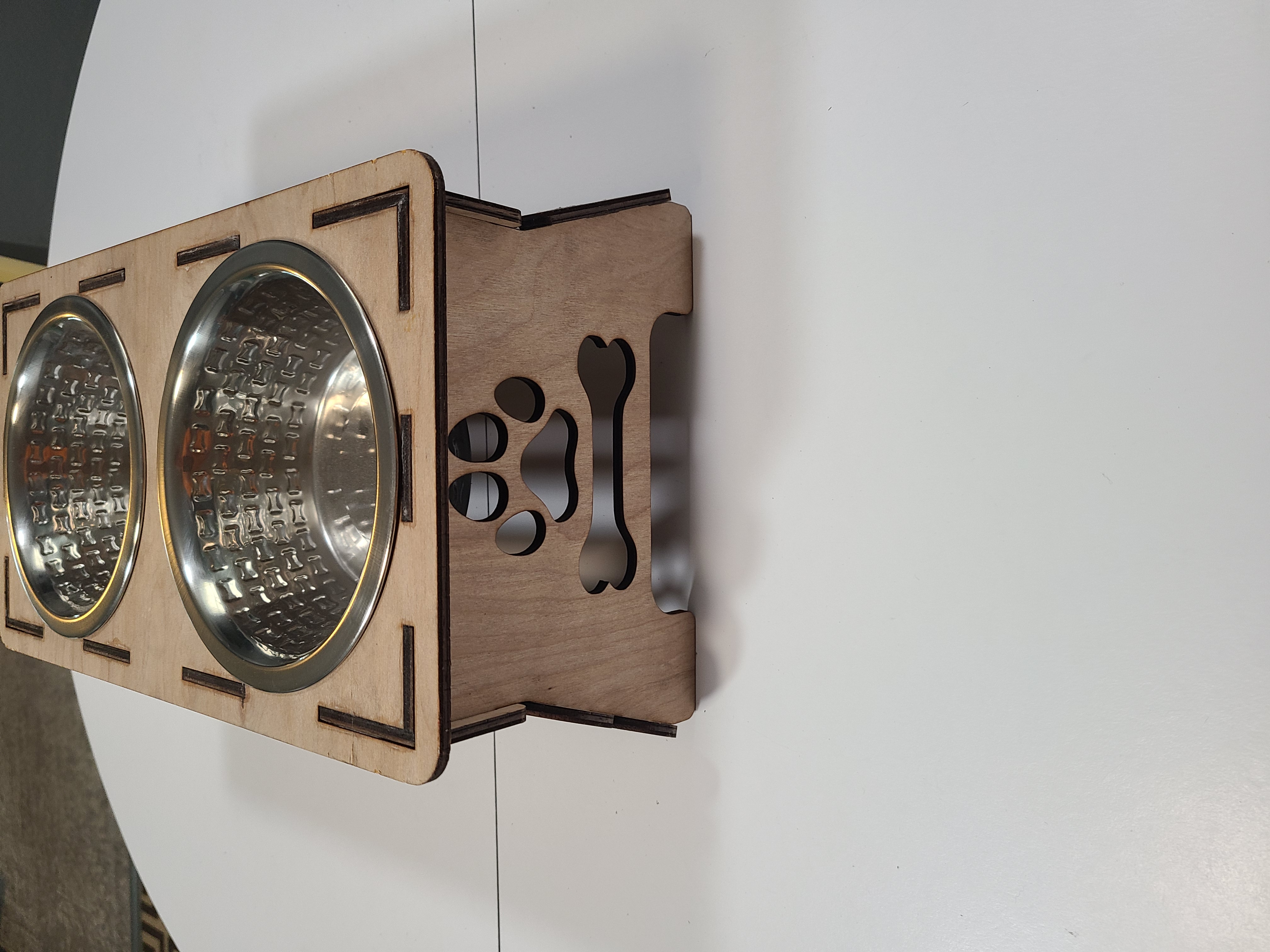 Small Wooden Elevated Pet Feeder