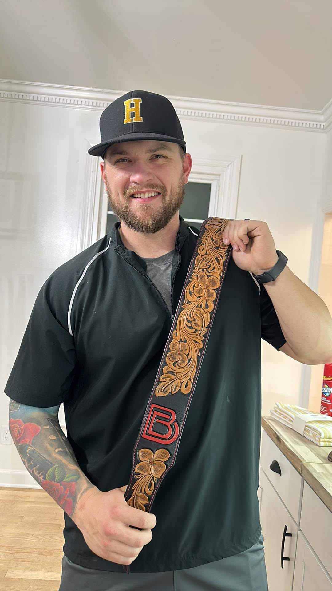 Custom Tooled Leather Guitar Strap