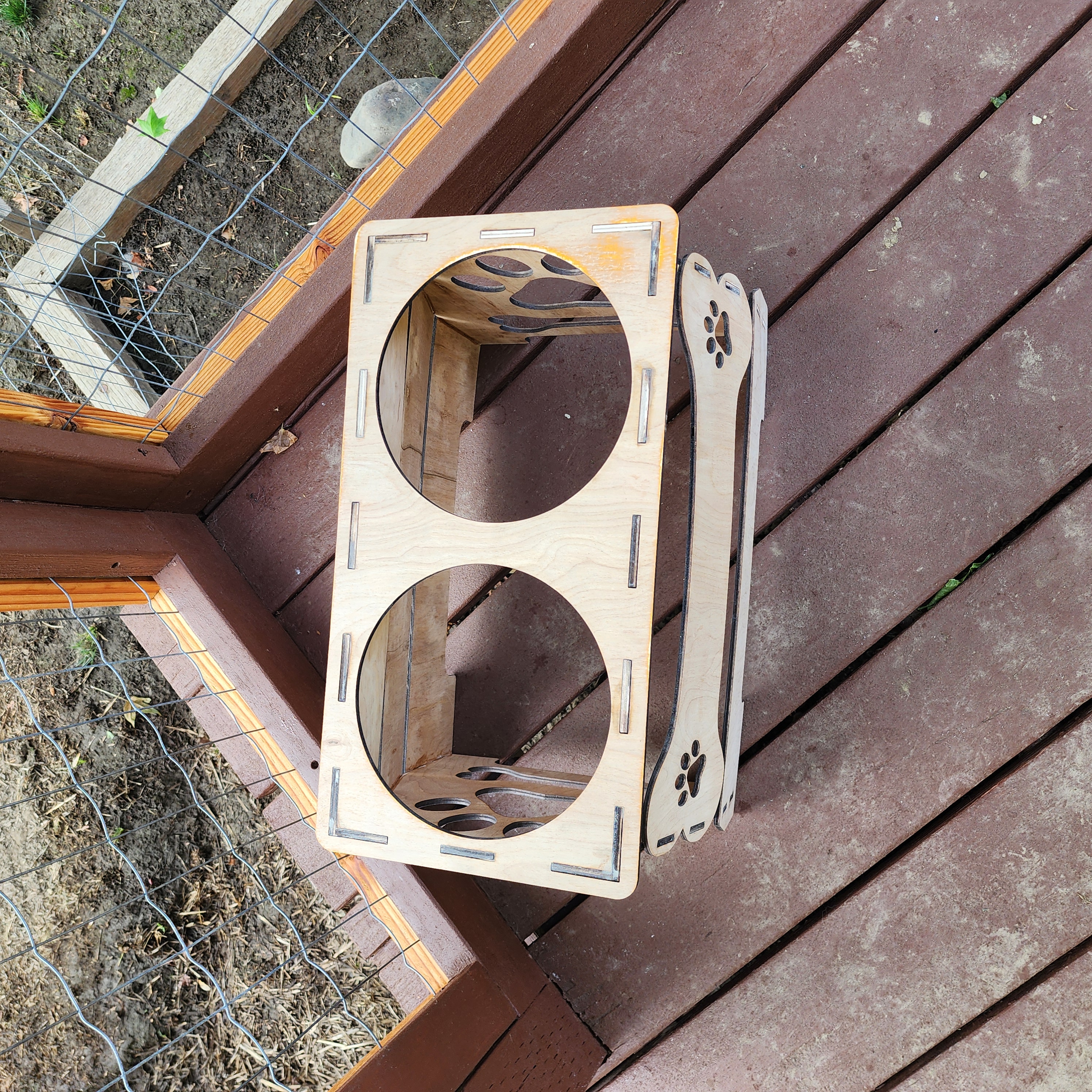  Large Wooden Raised Pet Feeder Stand