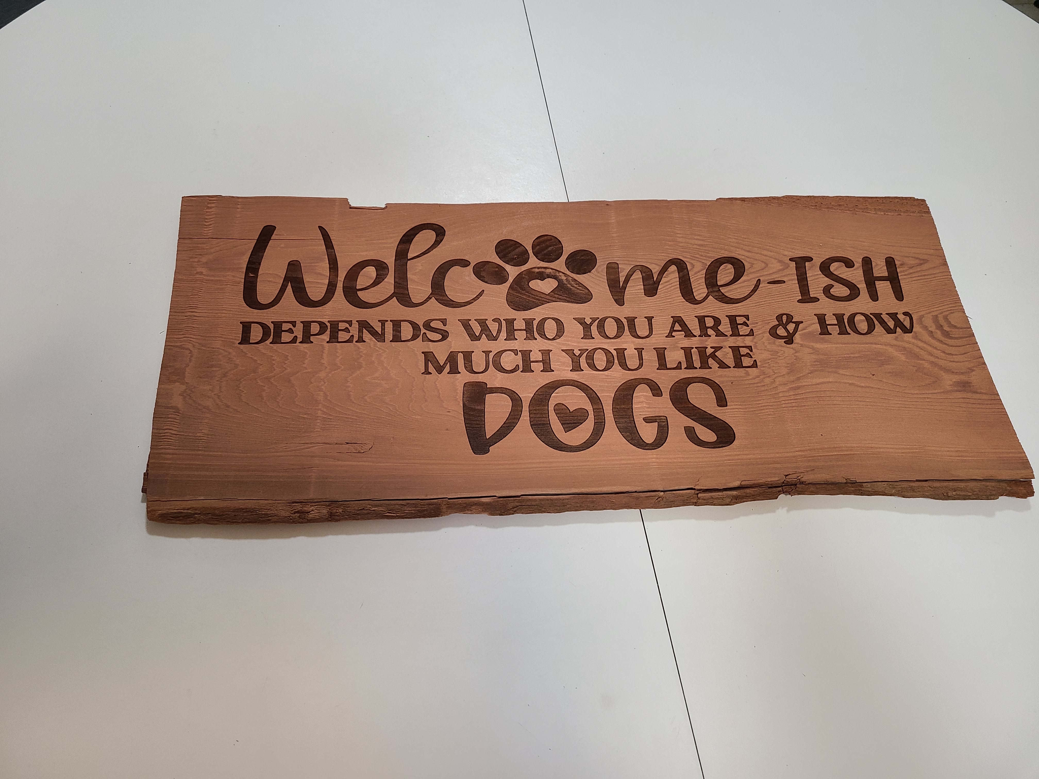 Laser Engraved Redwood sign
