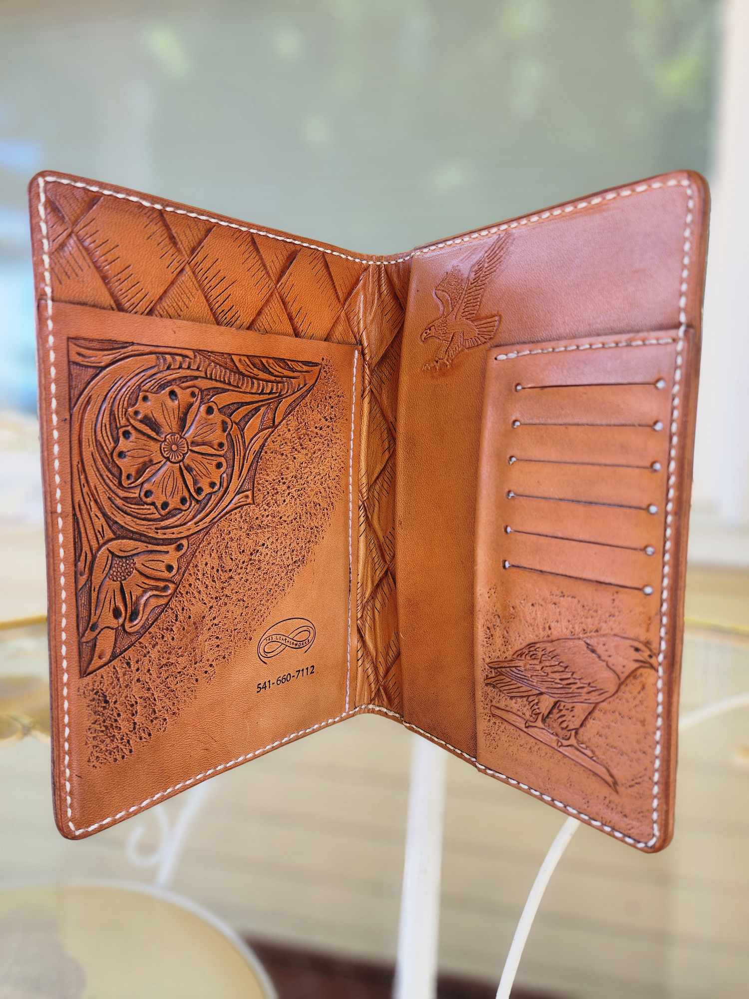 Handcrafted Eagle Leather Notebook Cover