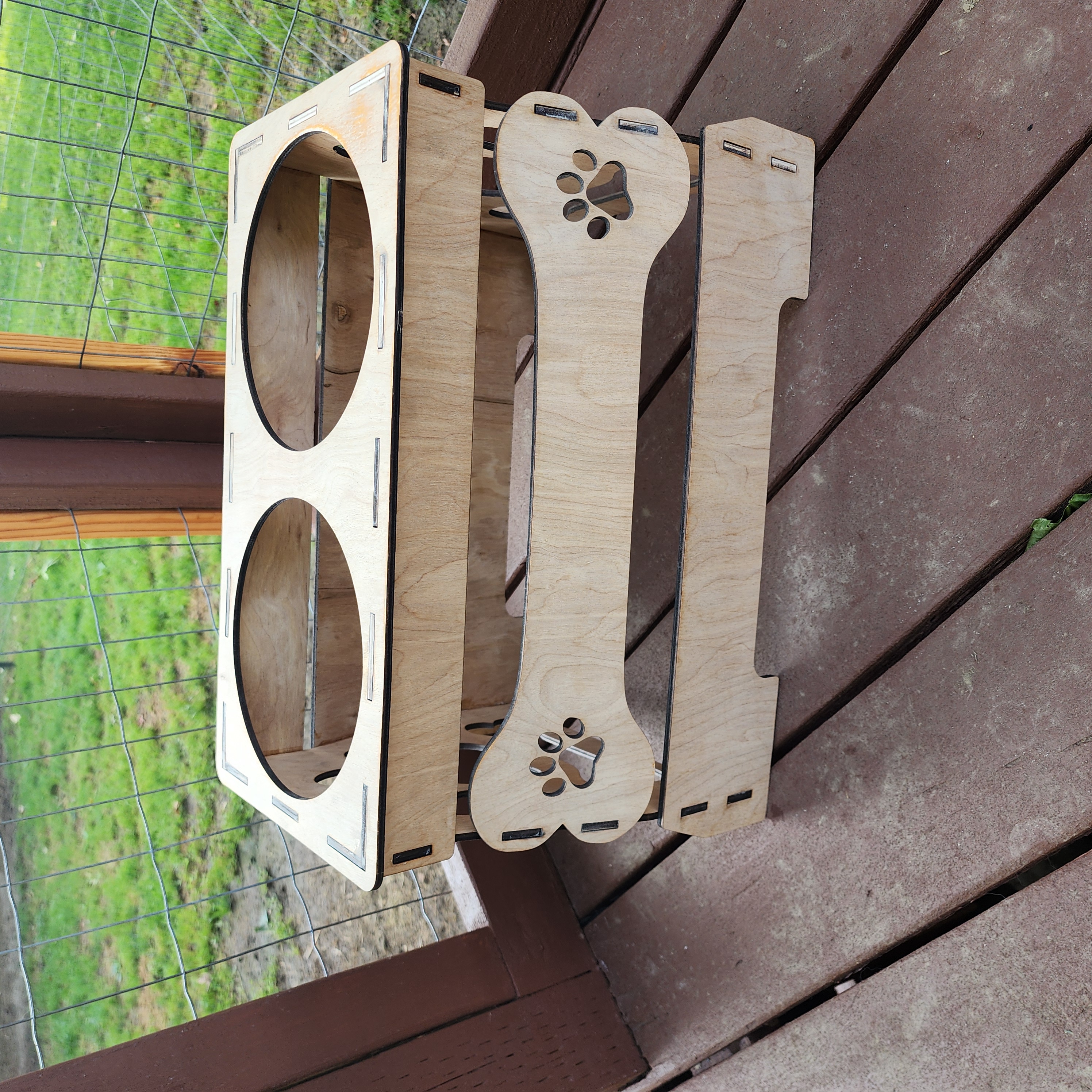 Large Wooden Raised Pet Feeder Stand