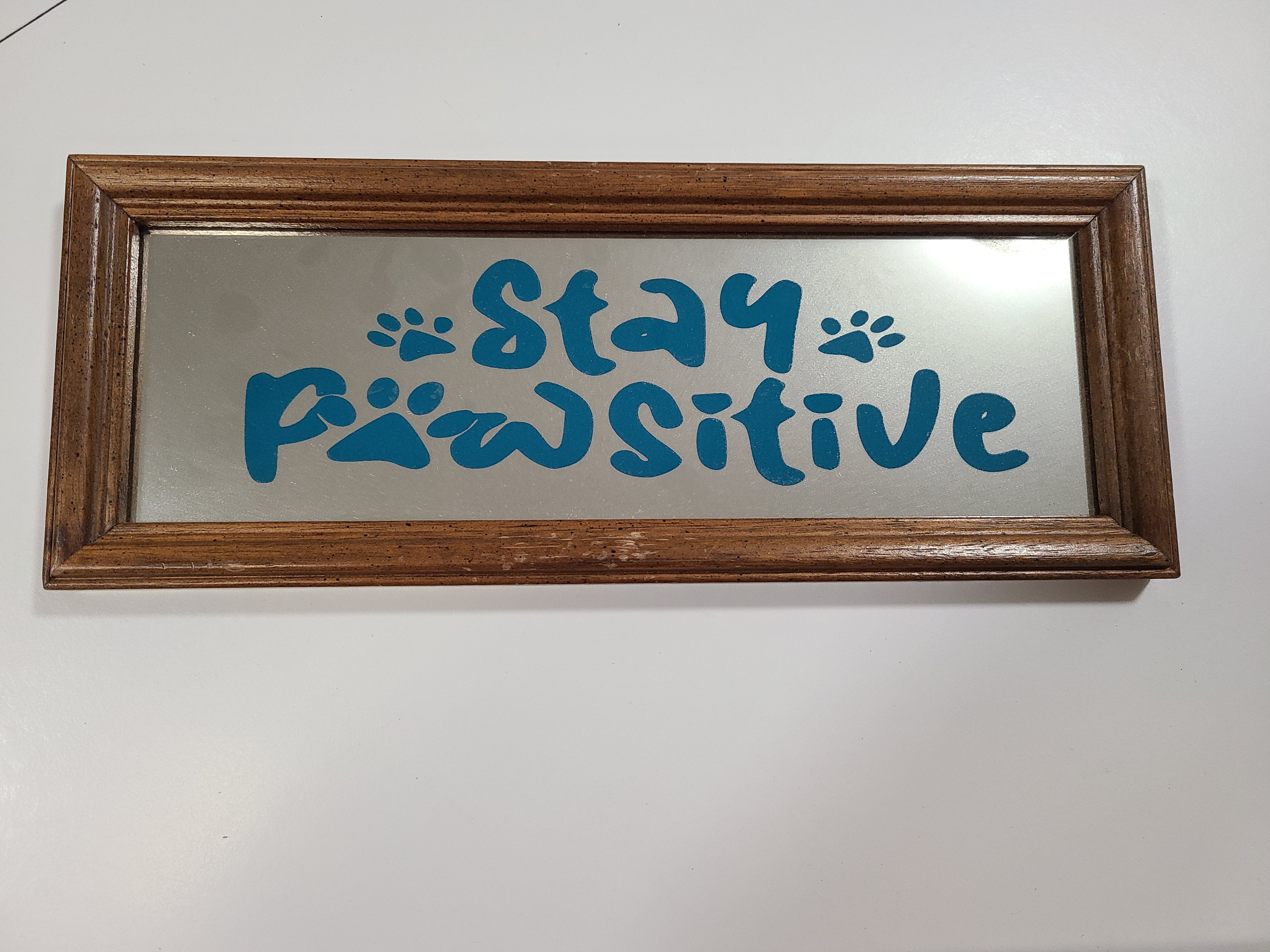 Laser engraved mirrored wall Sign