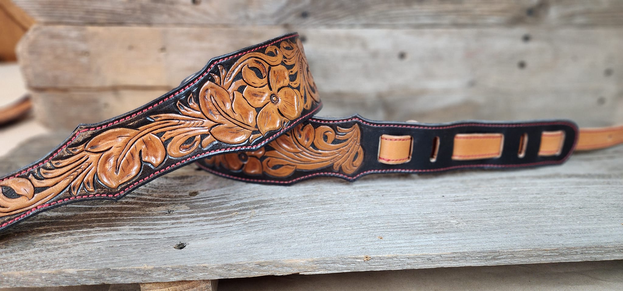 Custom Tooled Leather Guitar Strap