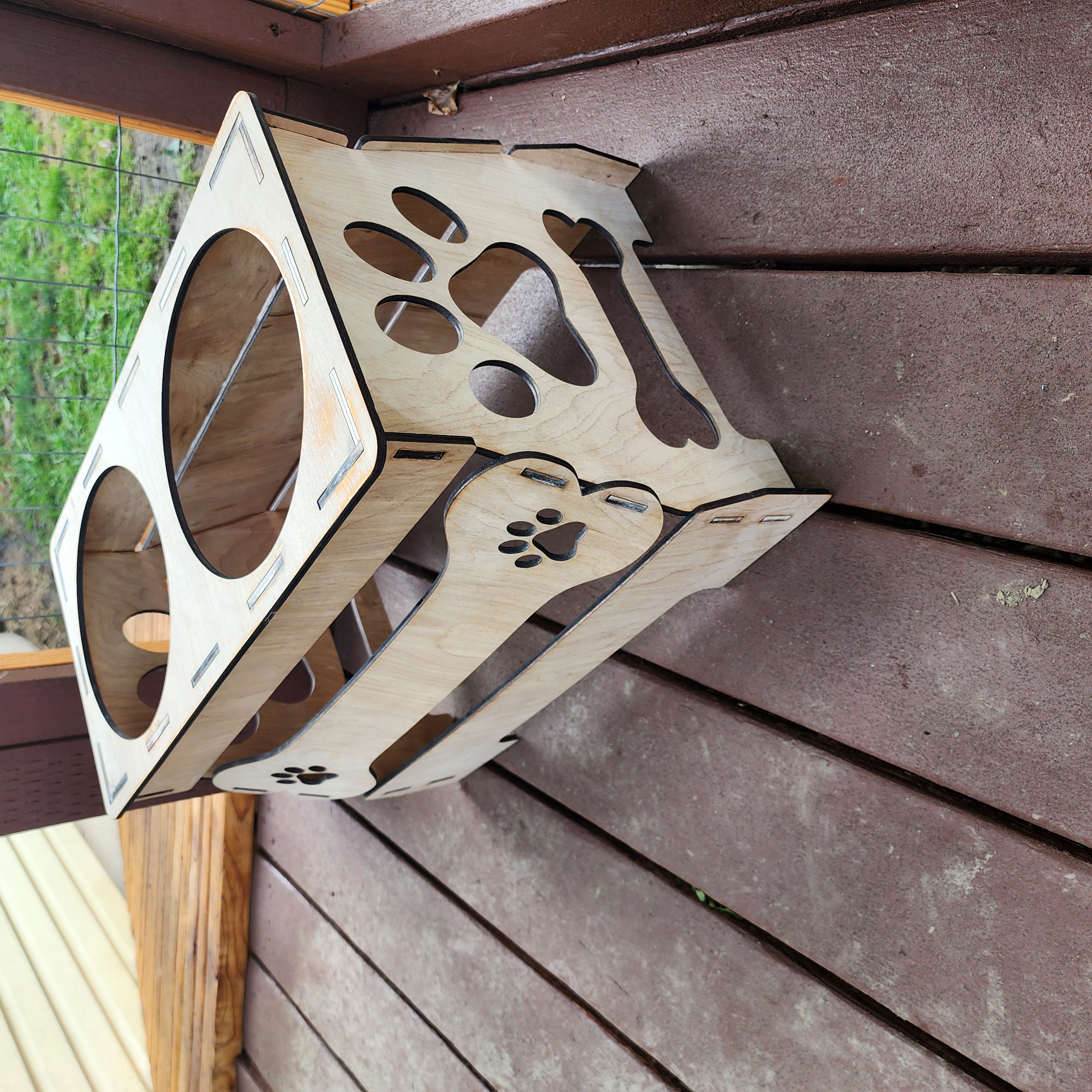  Large Wooden Raised Pet Feeder Stand