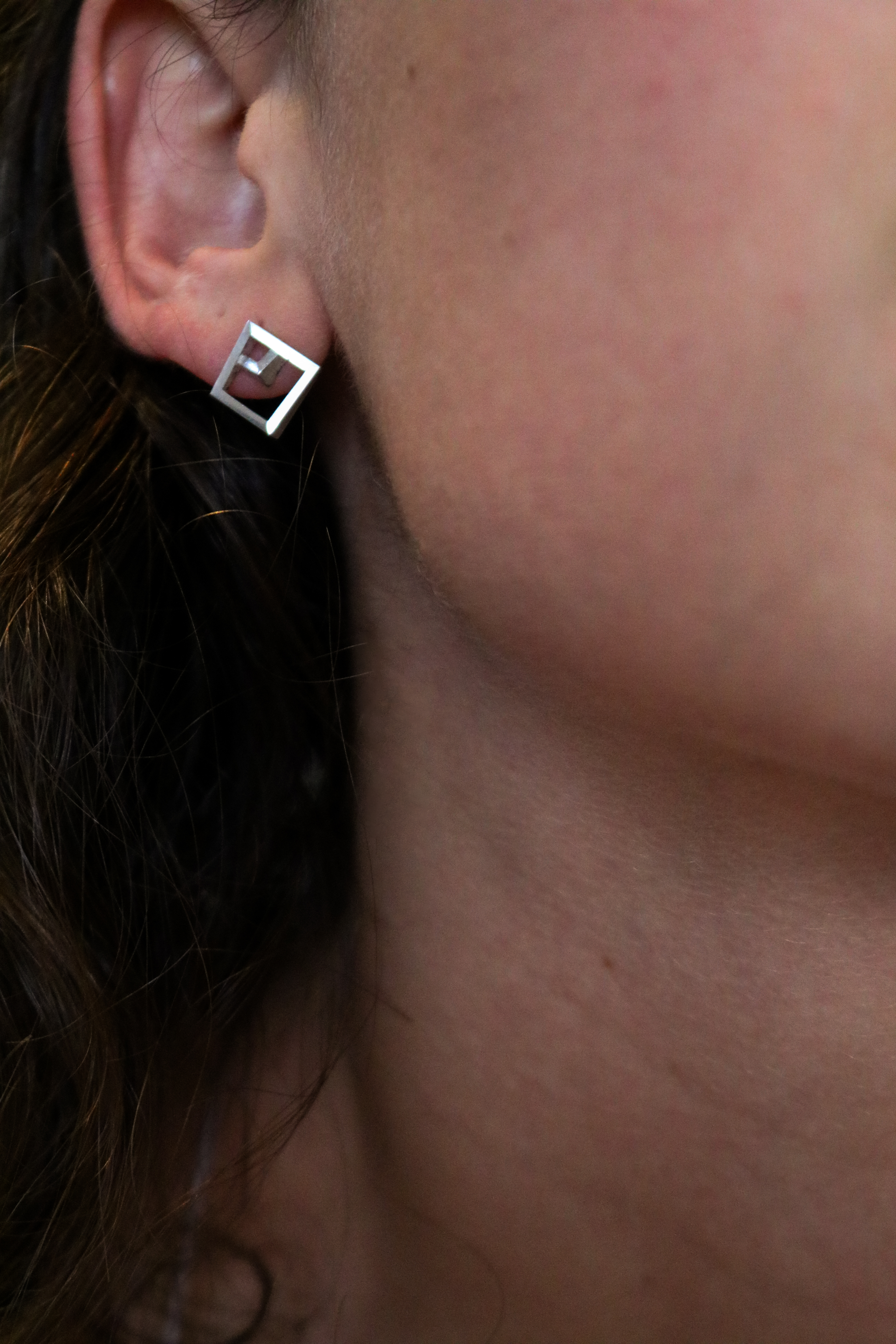 Geometric Gold Stud Earrings